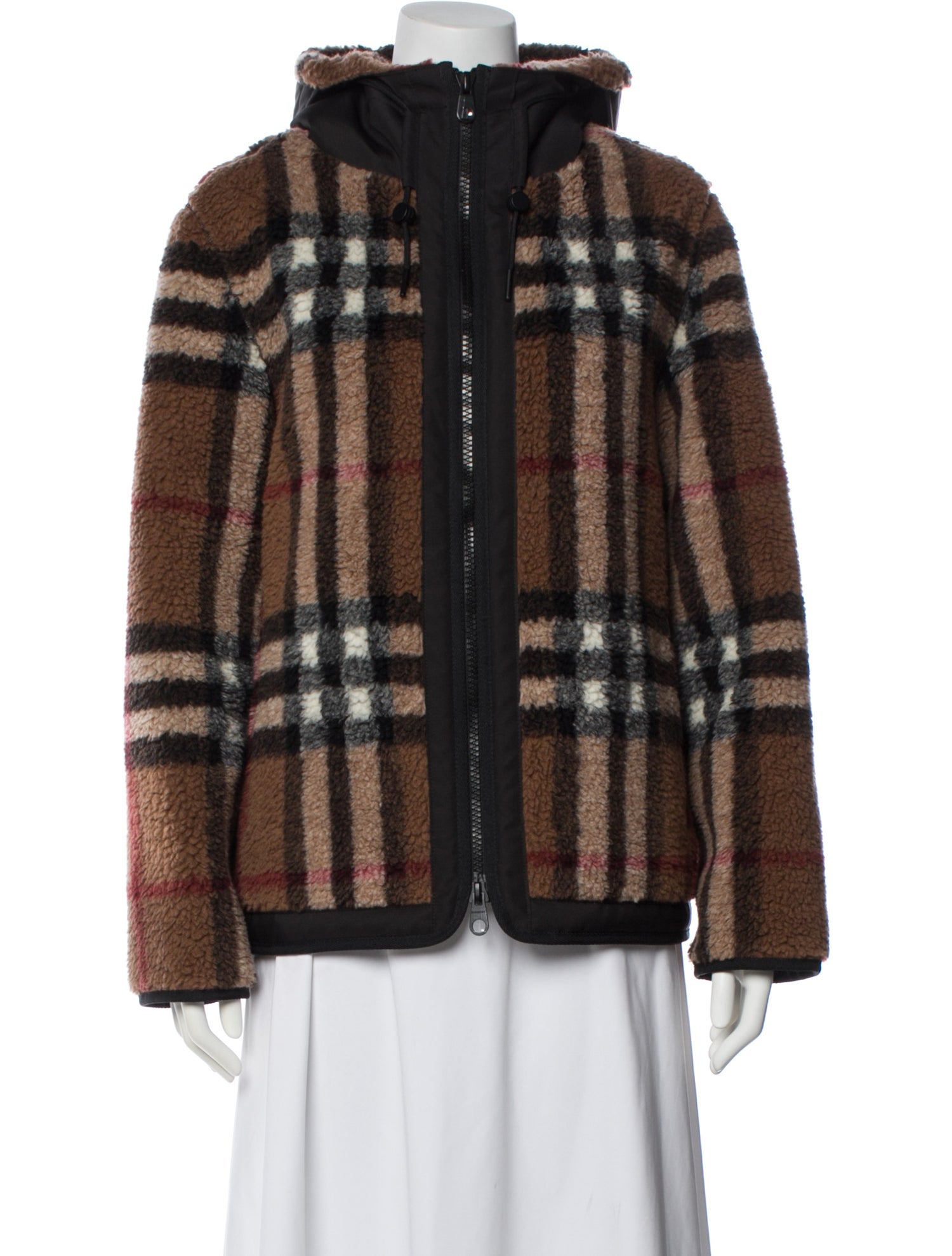 Burberry Wool Plaid Print Coat