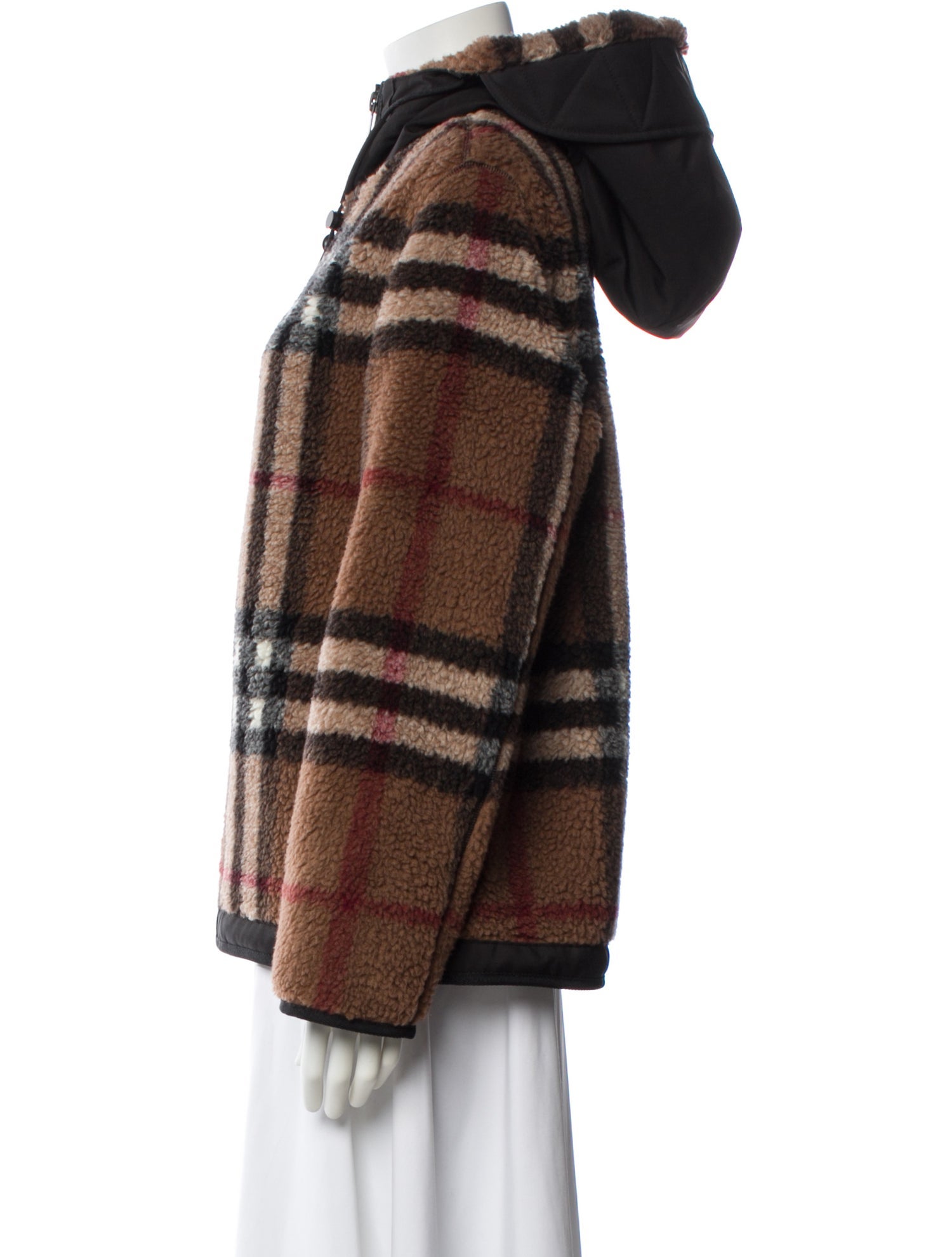 Burberry Wool Plaid Print Coat