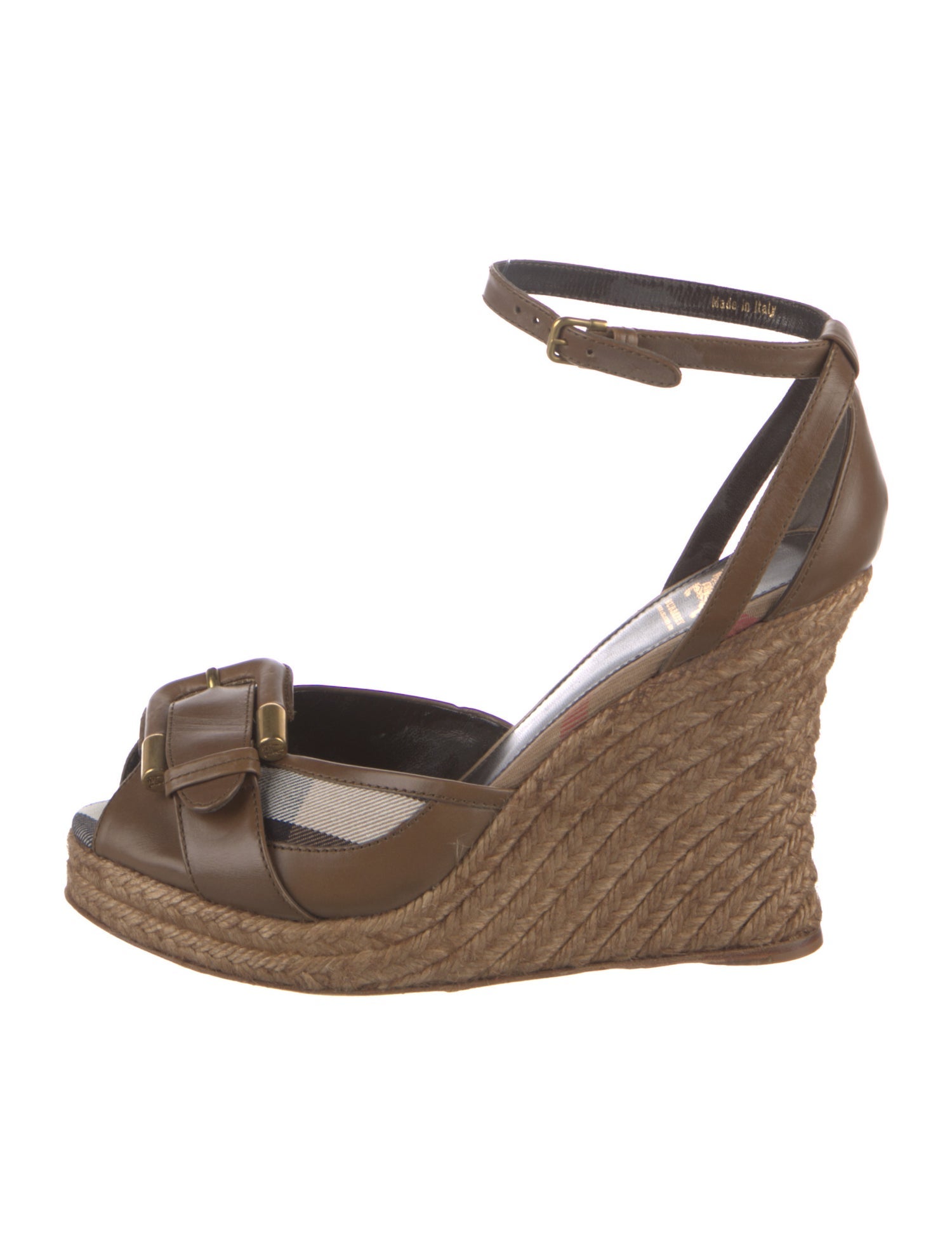 Burberry House Check Pattern Leather Espadrilles