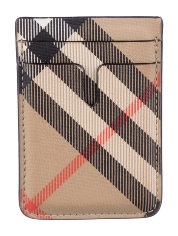 Pre-owned Burberry Nova Check Pattern Card Holder In Neutral