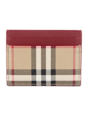 Pre-owned Burberry Horseferry Check Pattern Striped Card Holder In Brown