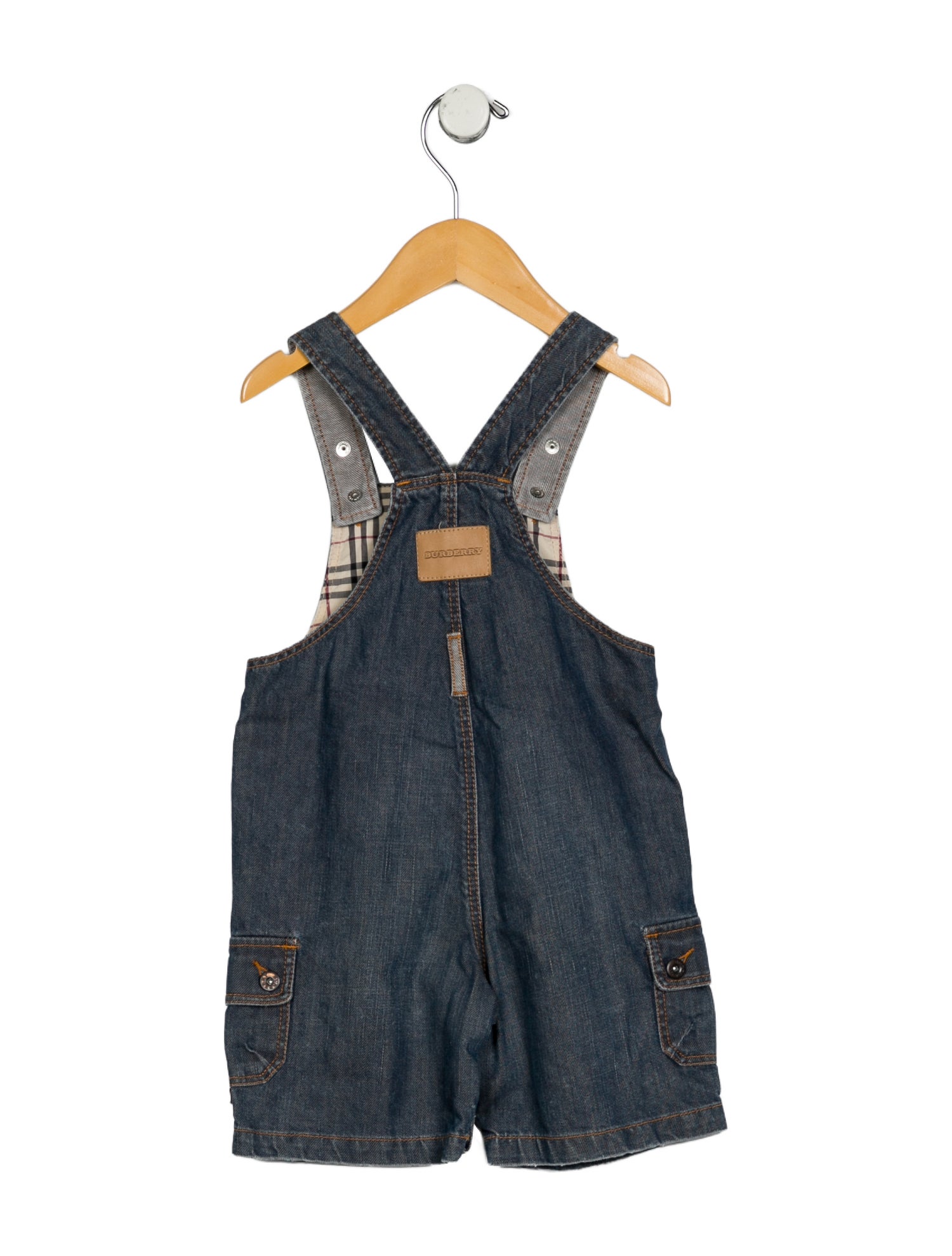 Burberry Cotton blue denim overalls with button closure