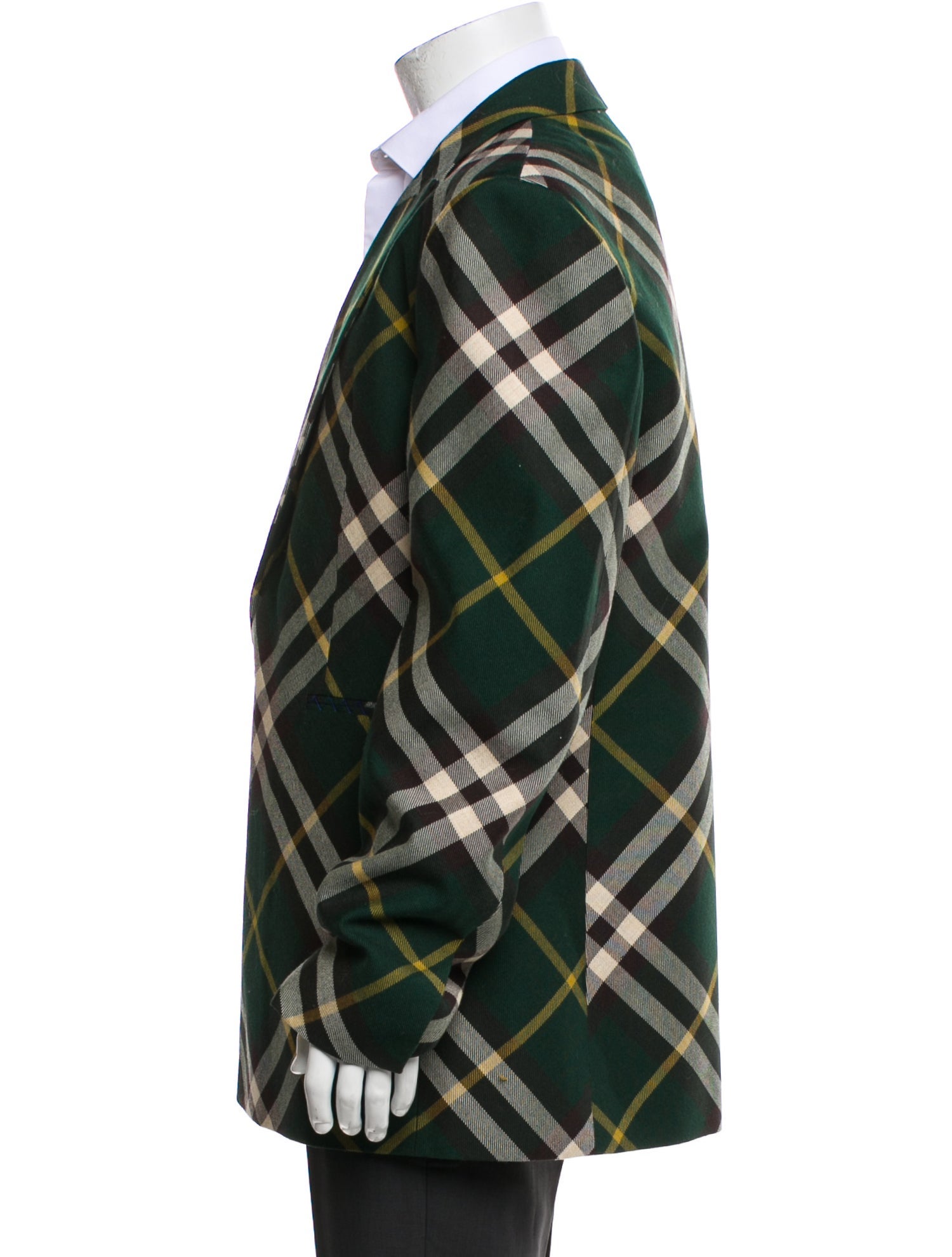 Burberry Wool Plaid Print Blazer w/ Tags