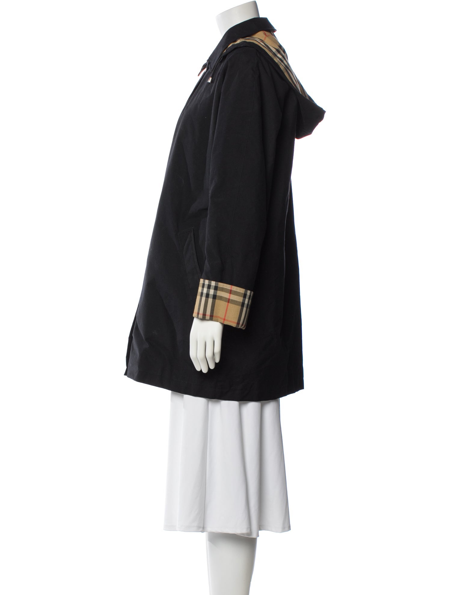 Burberry Wool Plaid Print Coat