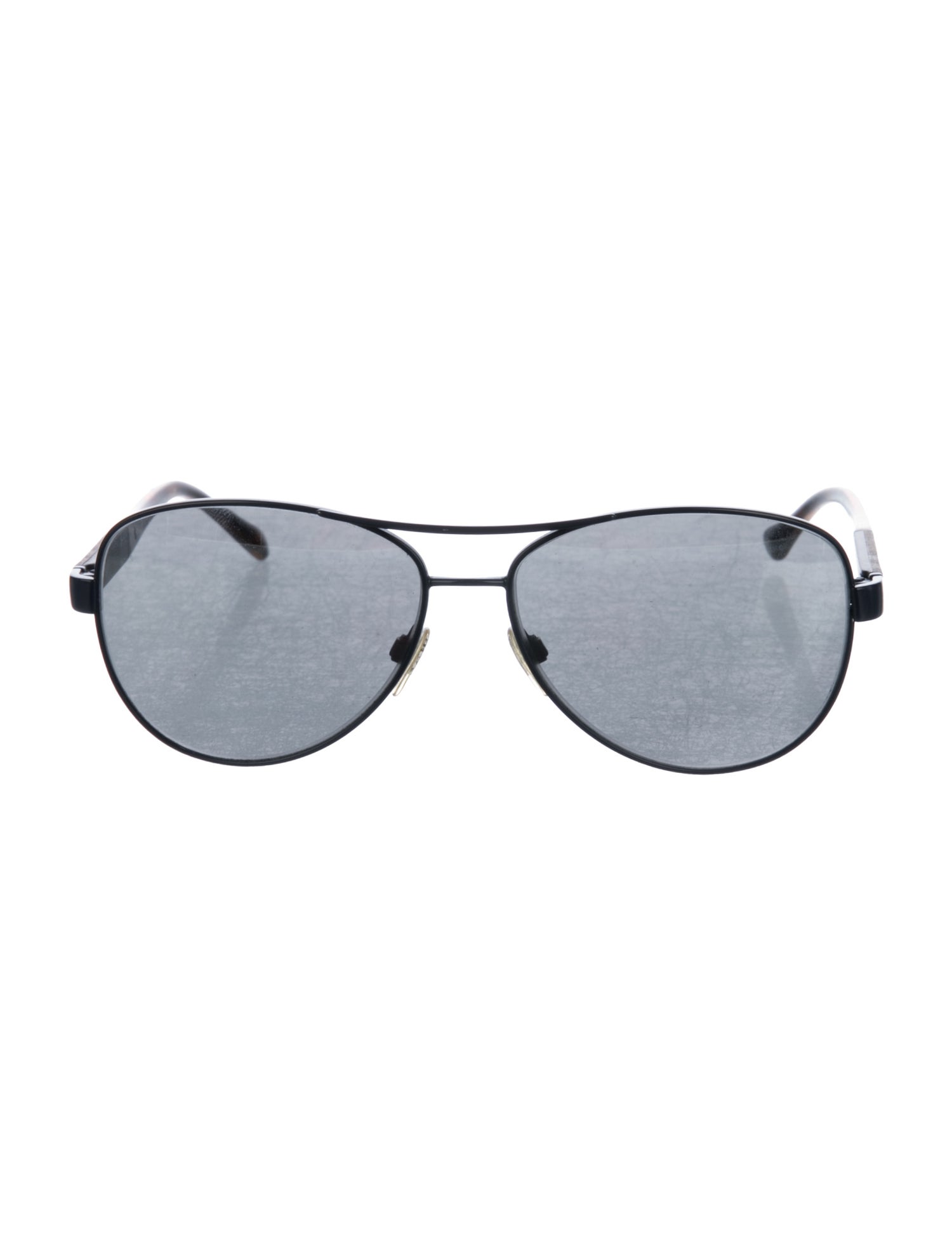 Burberry Nova Check Pattern Aviator Sunglasses