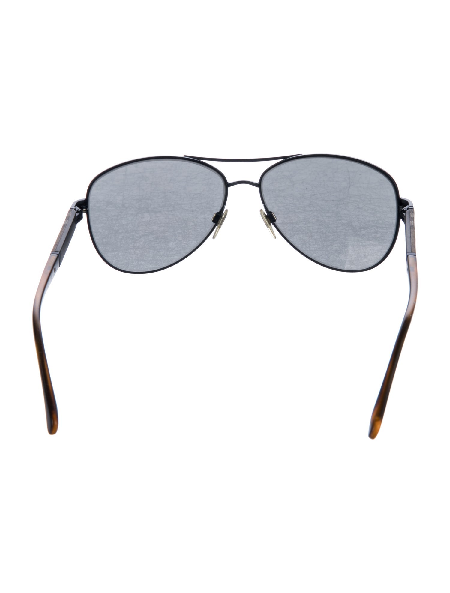 Burberry Nova Check Pattern Aviator Sunglasses