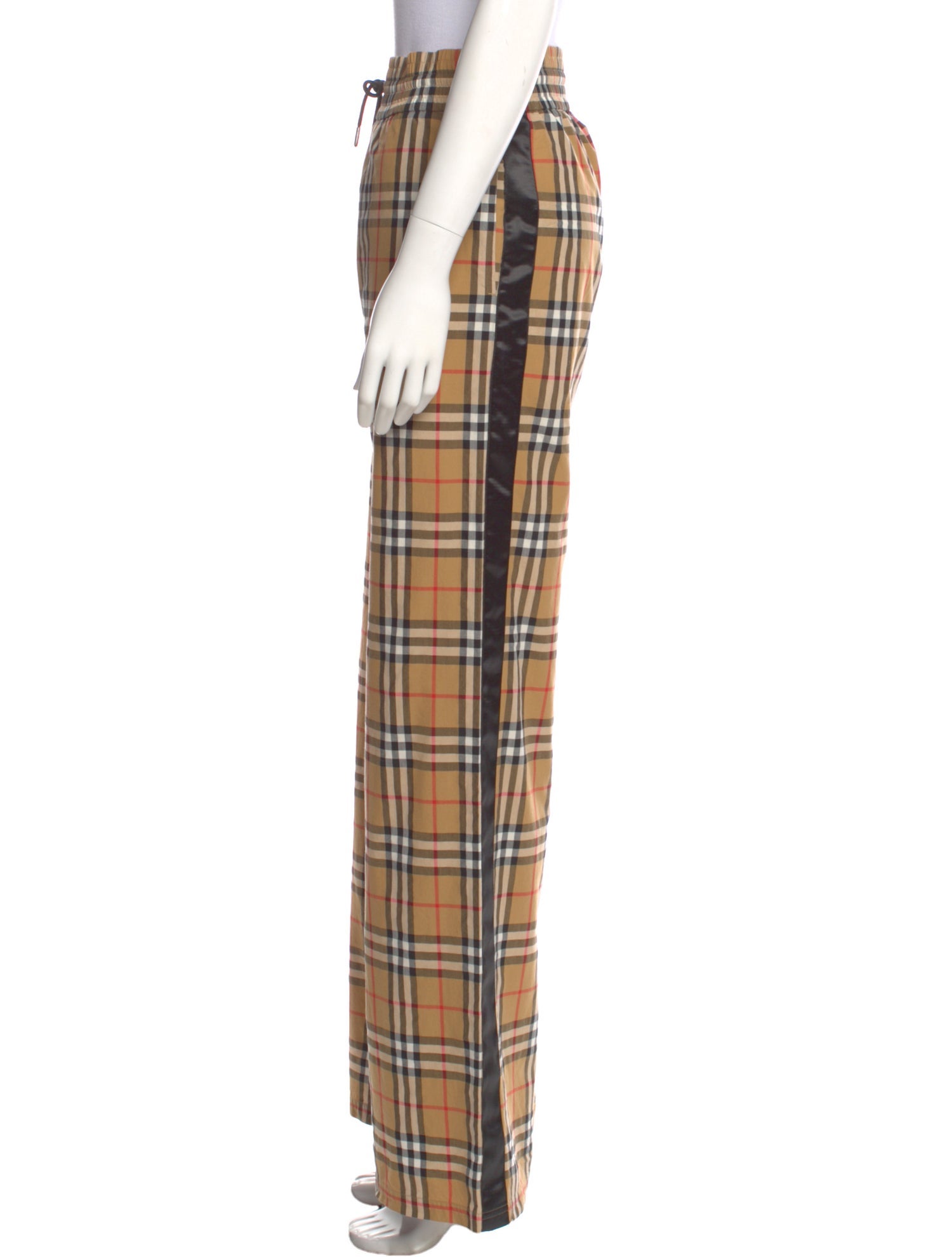Burberry Plaid Print Wide Leg Pants