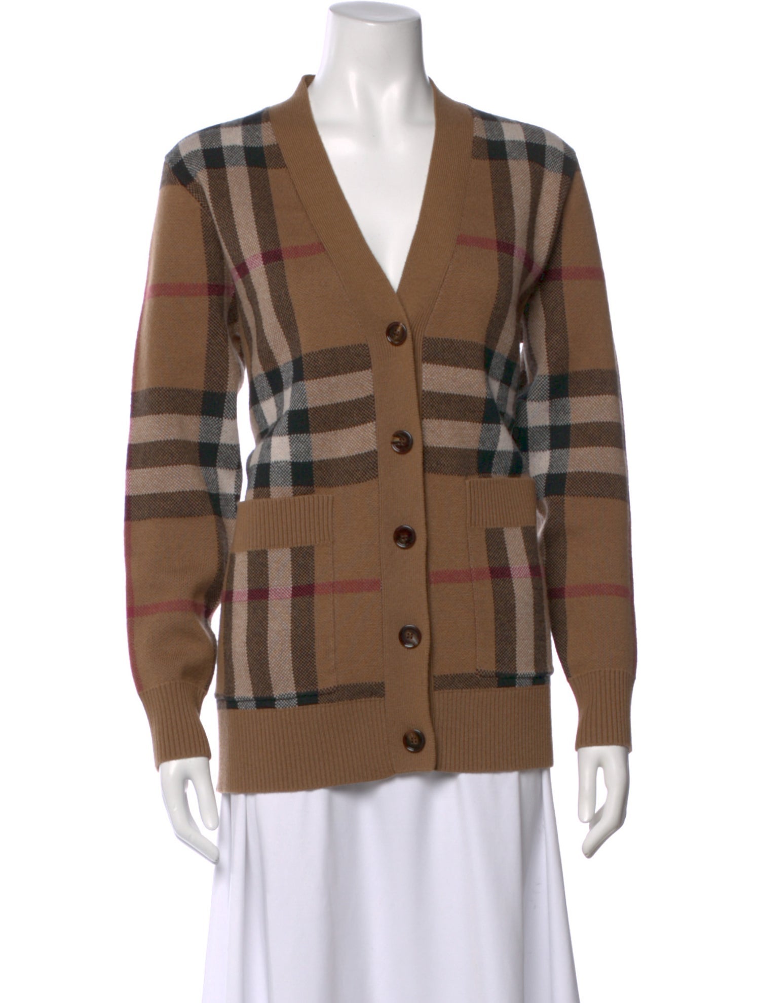Burberry Wool Plaid Print Sweater