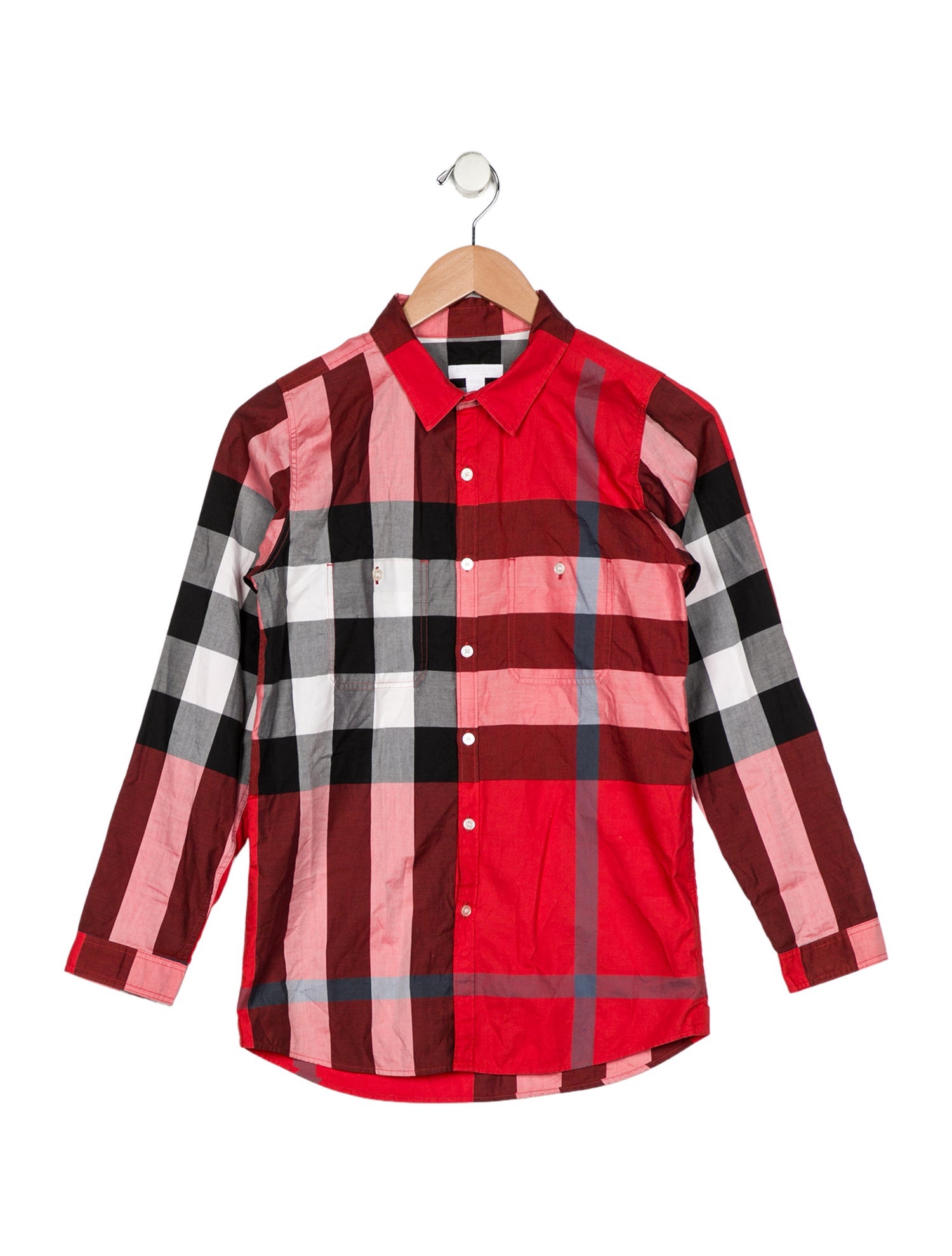 Burberry Boys' Check Long Sleeve Button Up Shirt