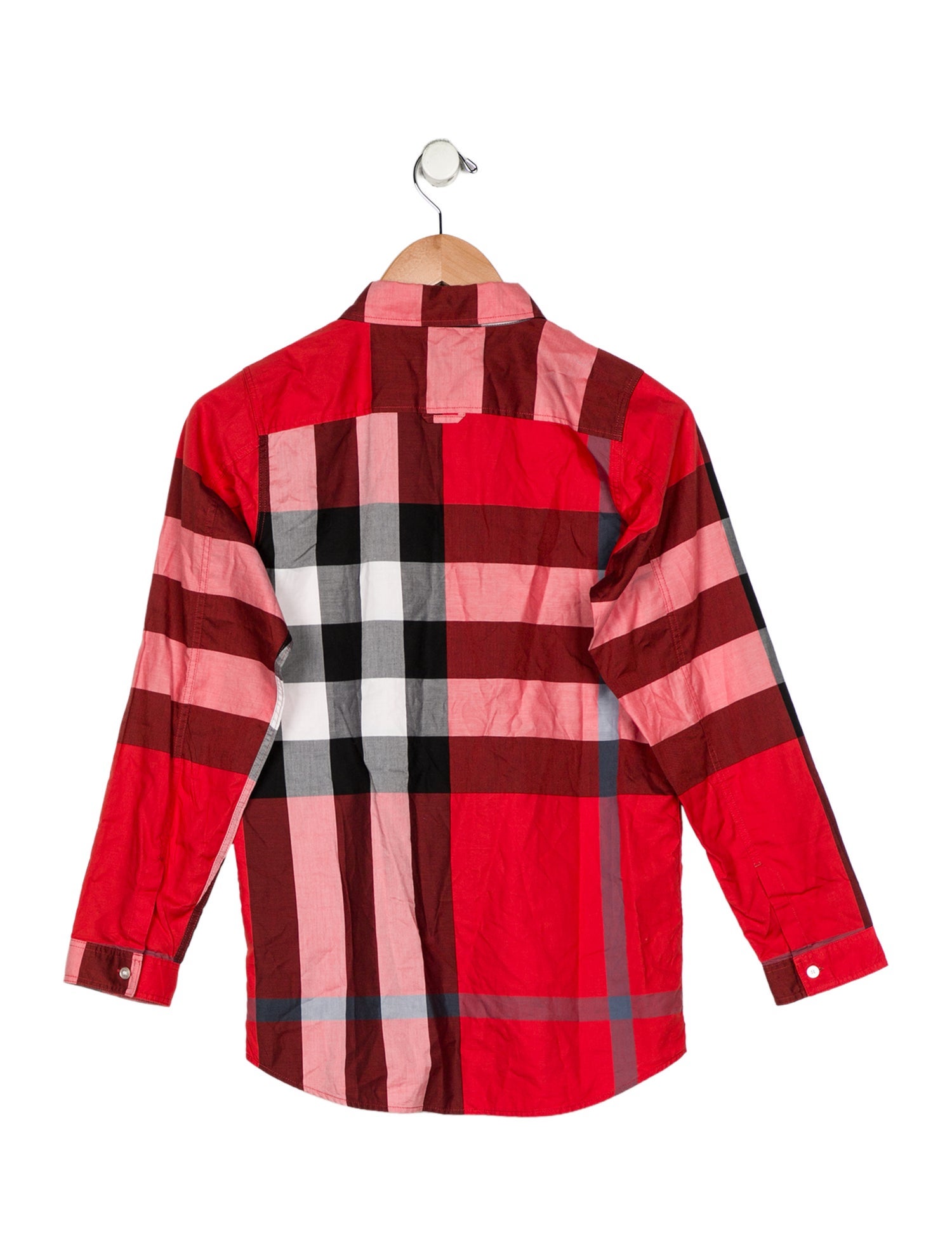 Burberry Boys' Check Long Sleeve Button Up Shirt