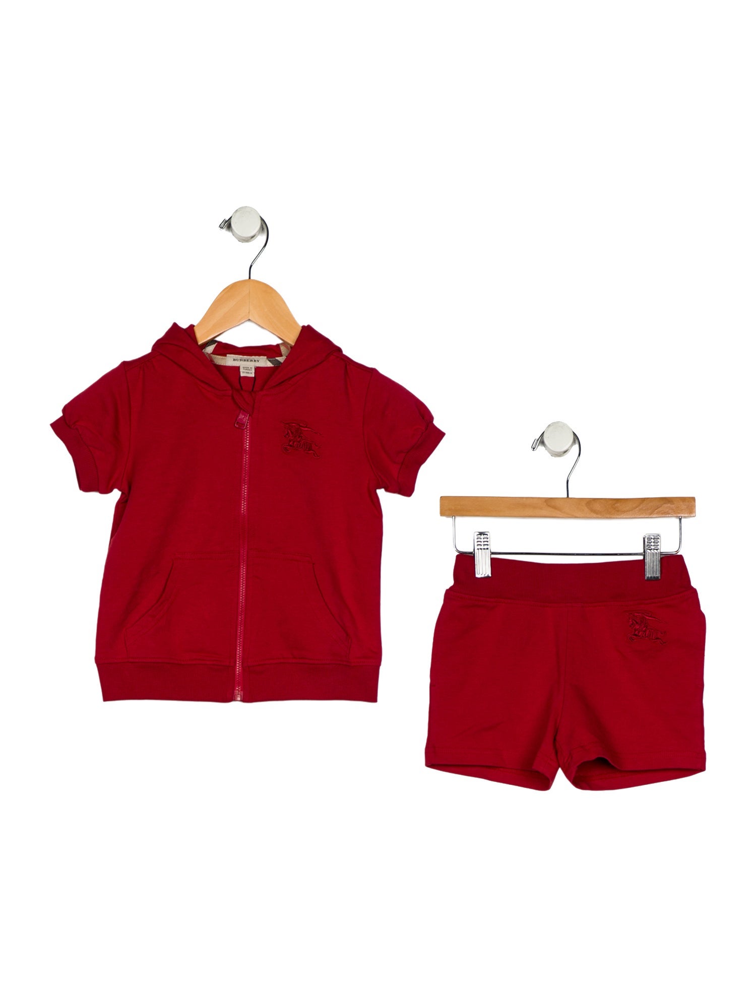 Burberry Cotton red and neutral patterned two piece set