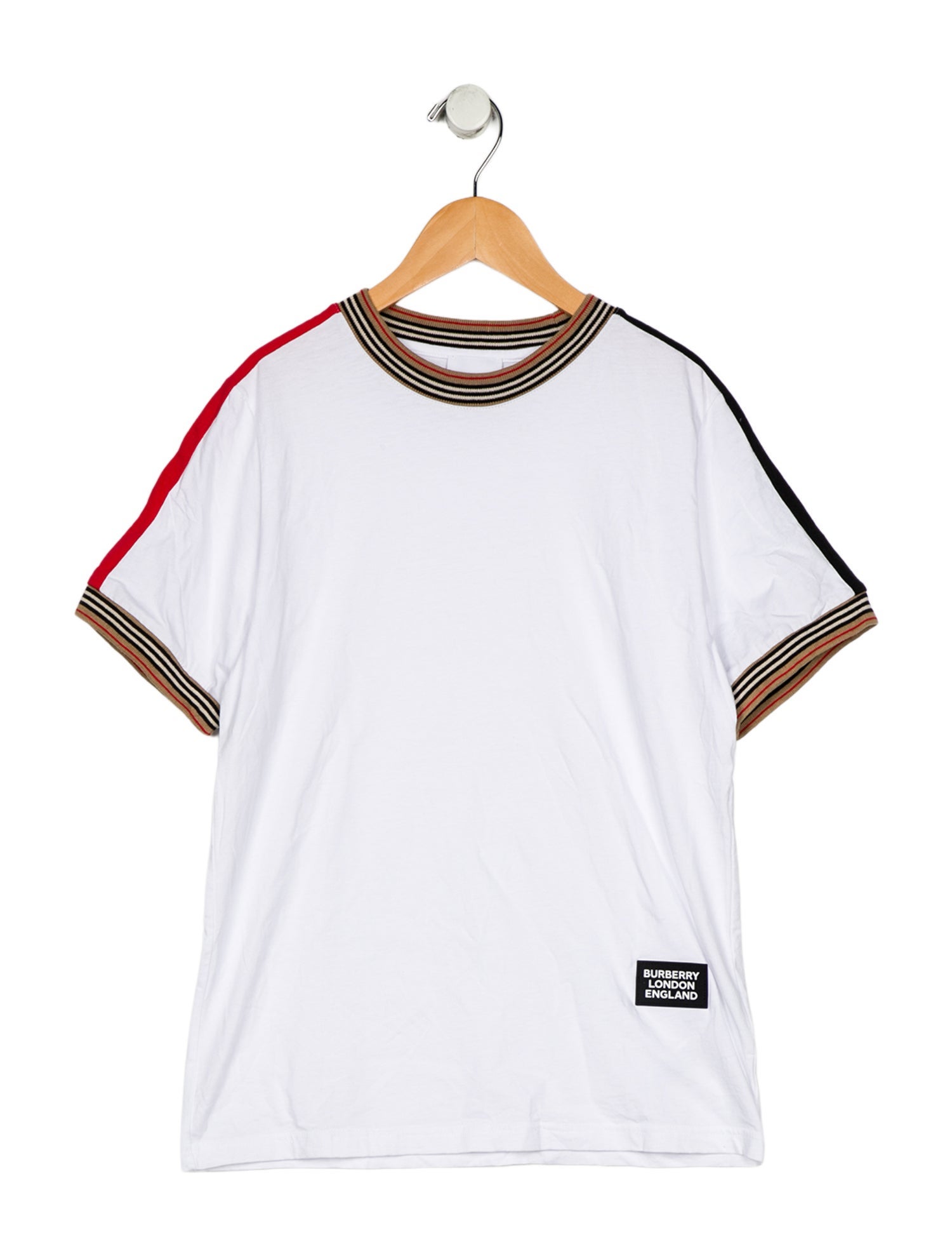 Burberry Cotton white and neutral patterned casual short sleeve T-shirt