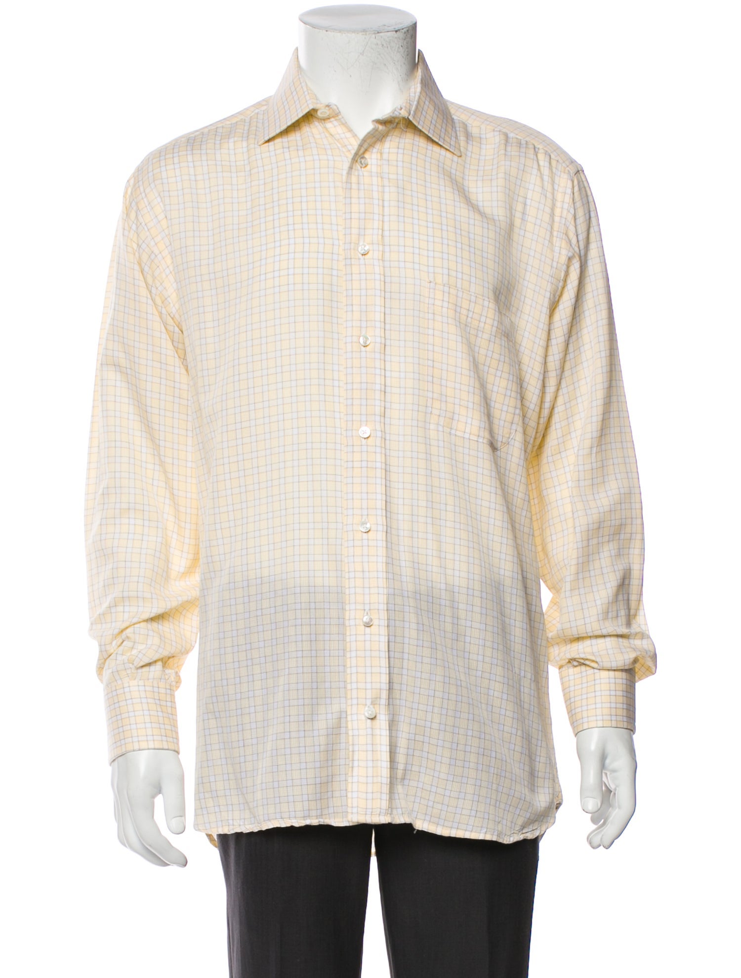 Burberry London Vintage Plaid Print Dress Shirt