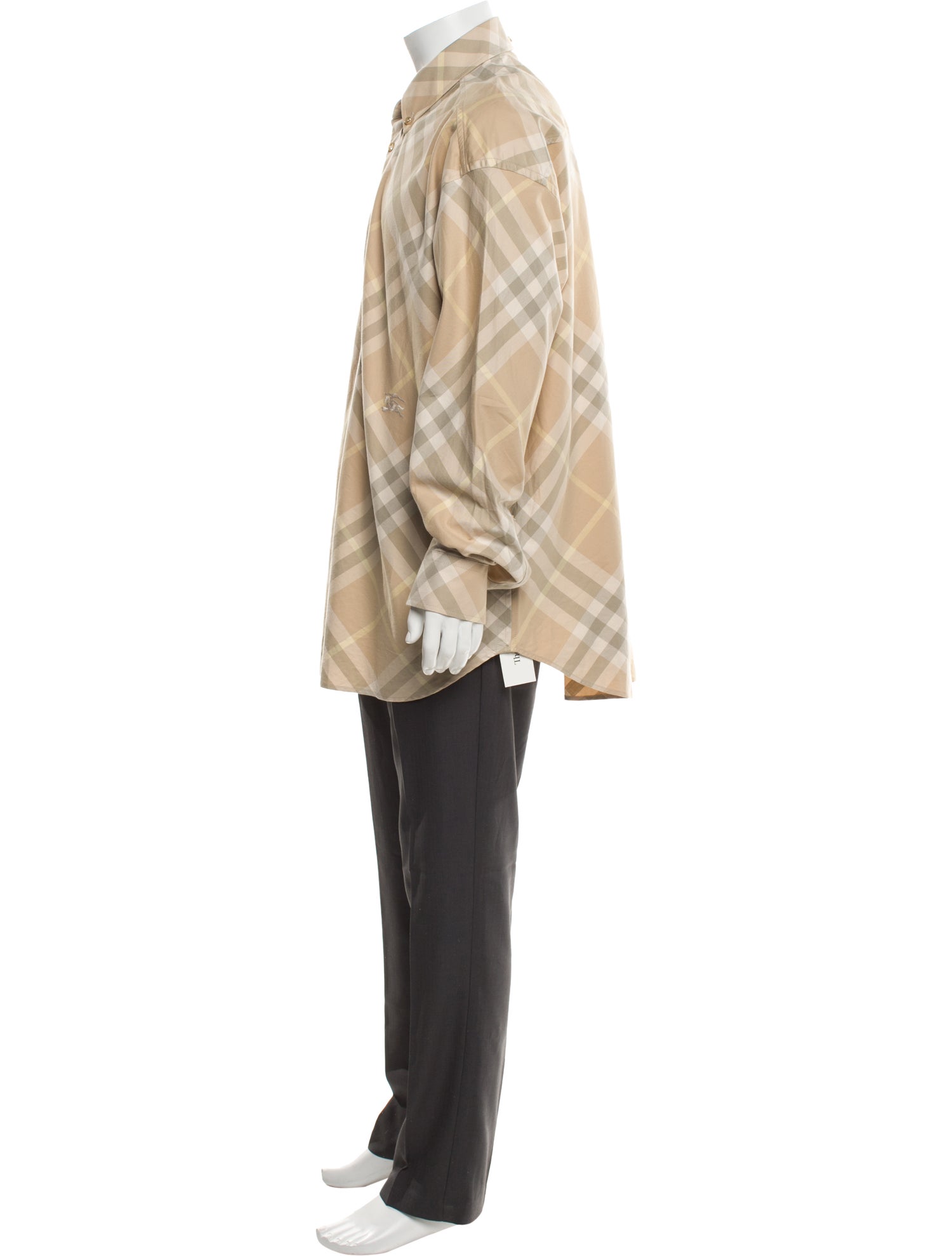 Burberry Plaid Print Long Sleeve Dress Shirt