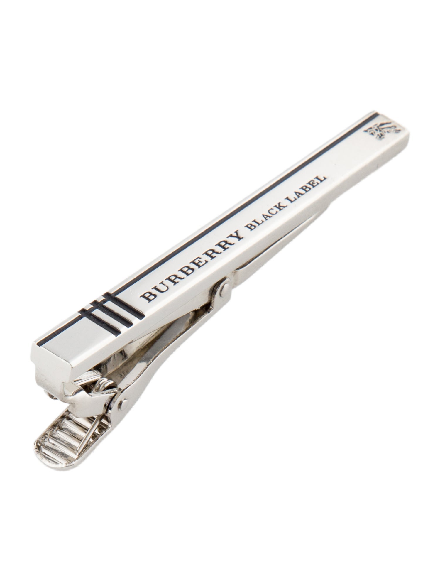 Burberry Enamel 'Black Label' Tie Clip