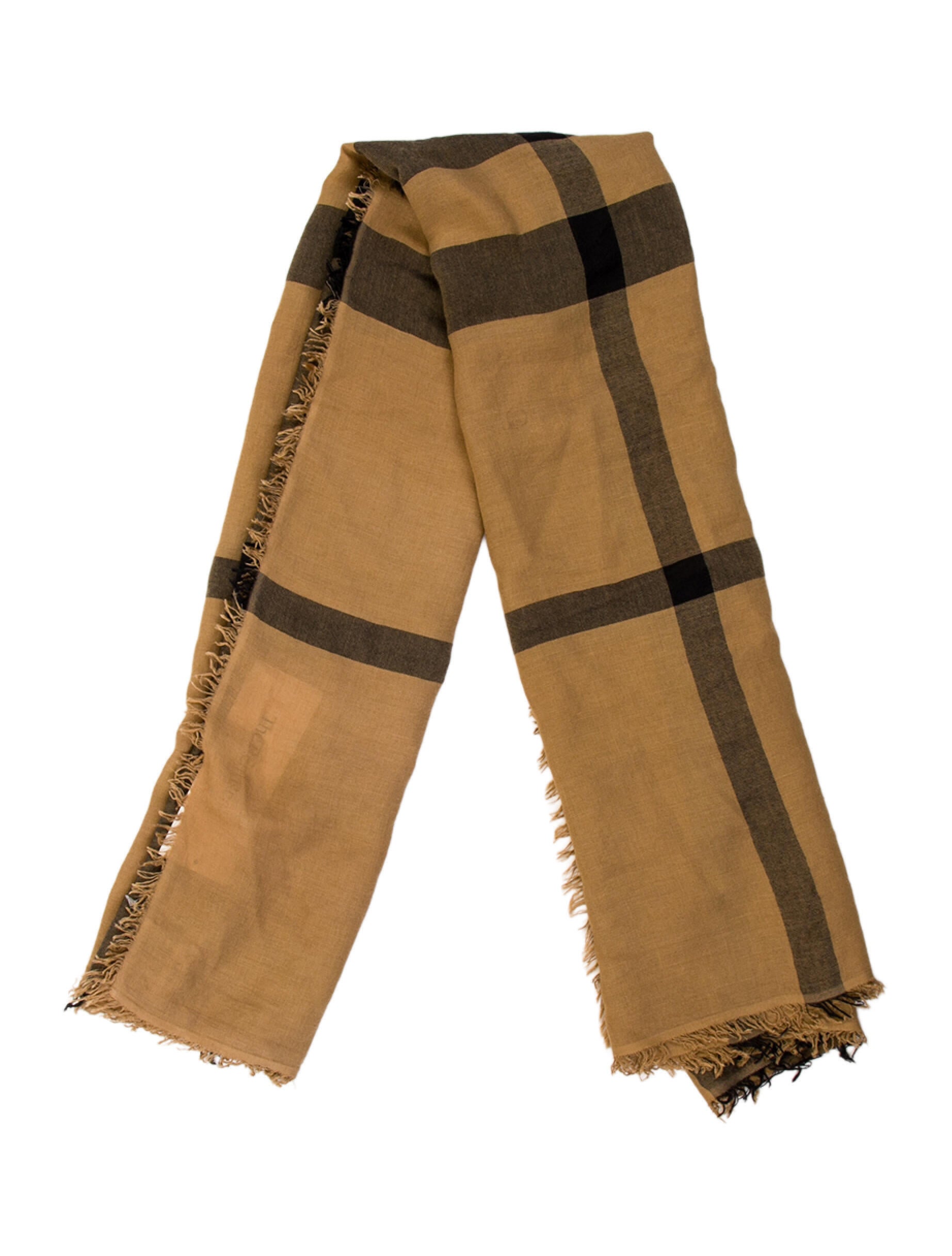 Burberry TB Monogram Plaid Print Shawl