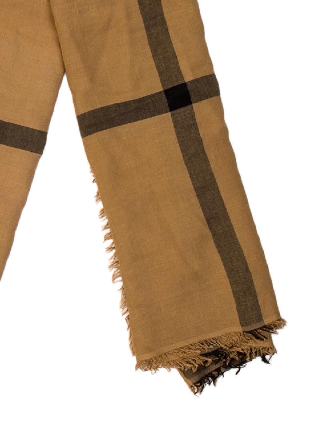 Burberry TB Monogram Plaid Print Shawl