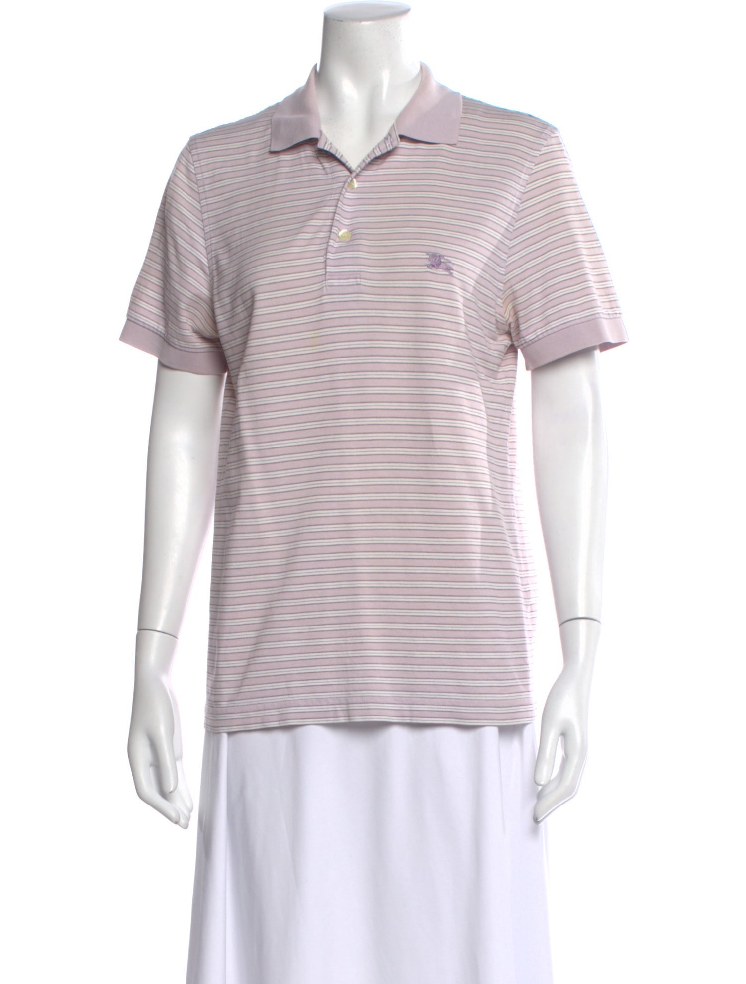 Burberry London Striped Crew Neck Polo Shirt