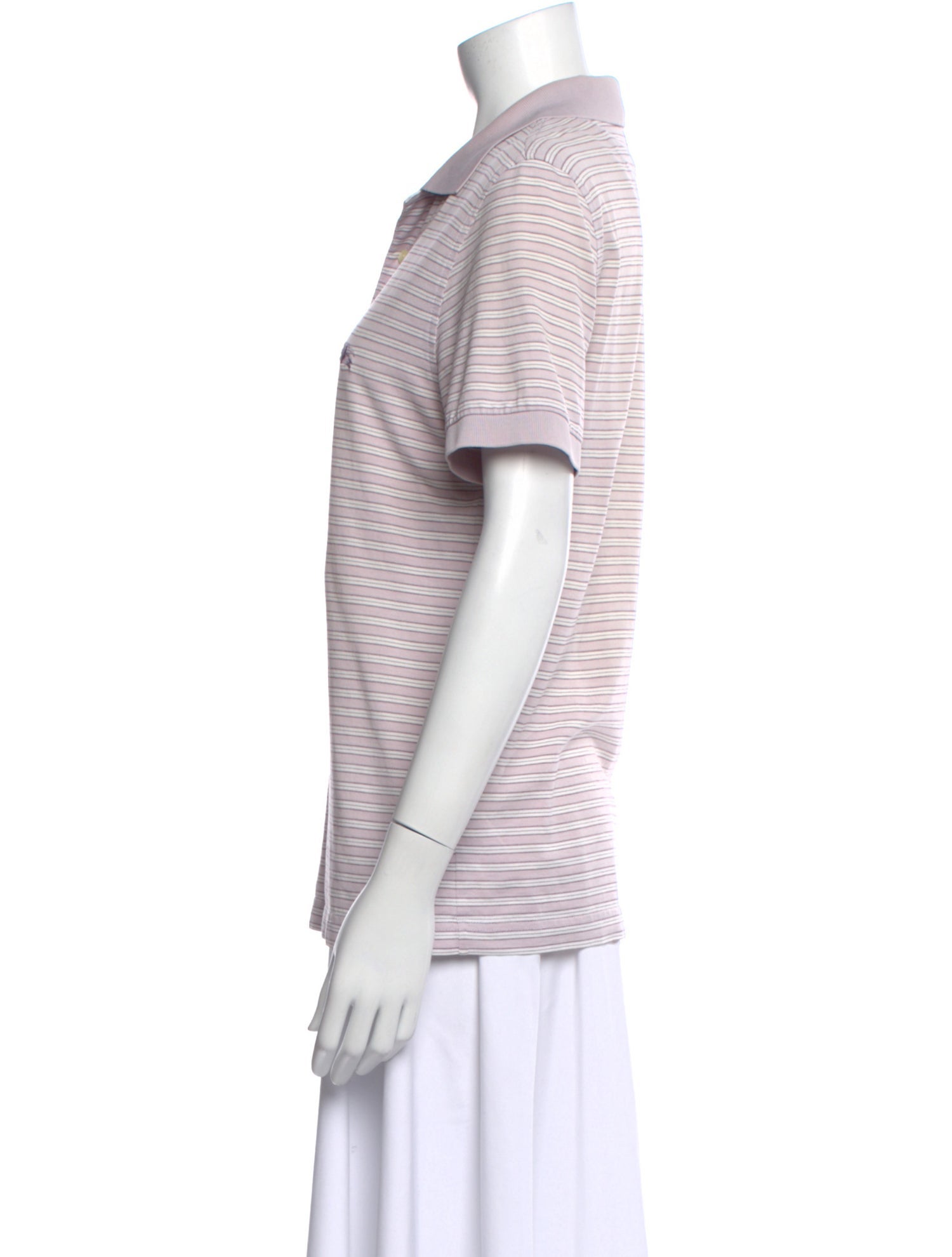 Burberry London Striped Crew Neck Polo Shirt
