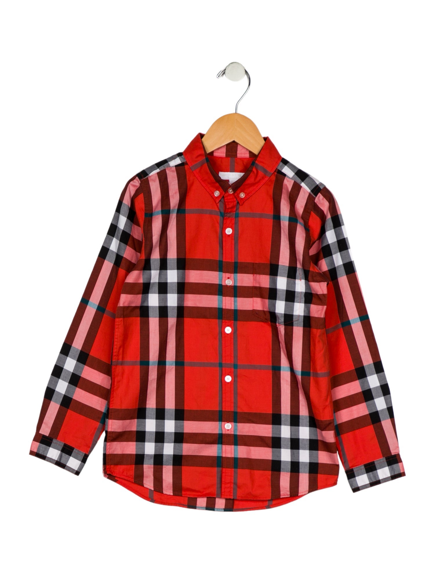 Burberry Boys Pattern Printed Button-Up Dress Shirt