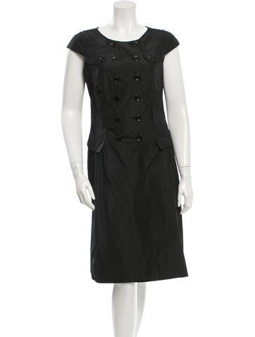 Burberry Cap Sleeve Midi Dress