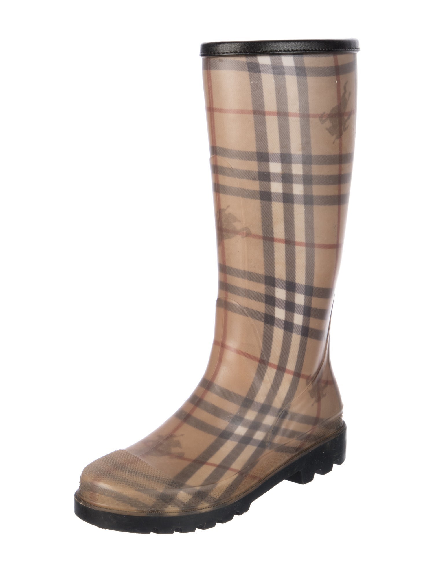 Burberry Haymarket Check Pattern Rubber Rain Boots