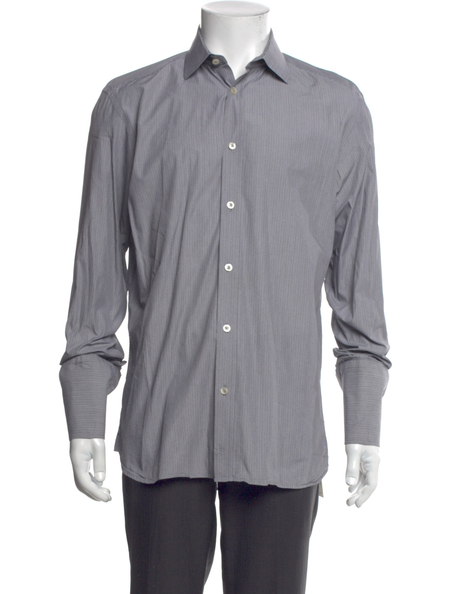 Burberry London Striped Long Sleeve Dress Shirt