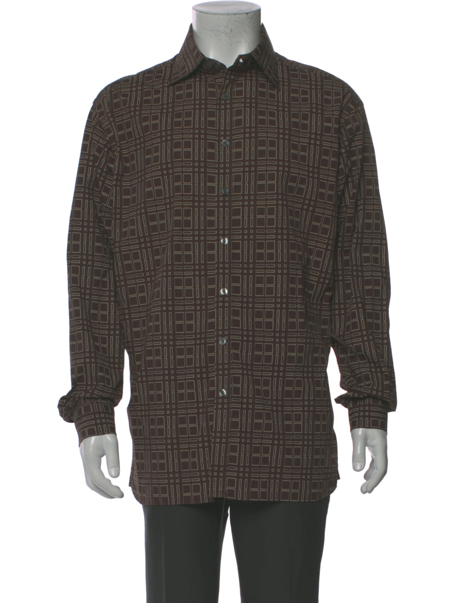 Burberry London Plaid Print Long Sleeve Dress Shirt