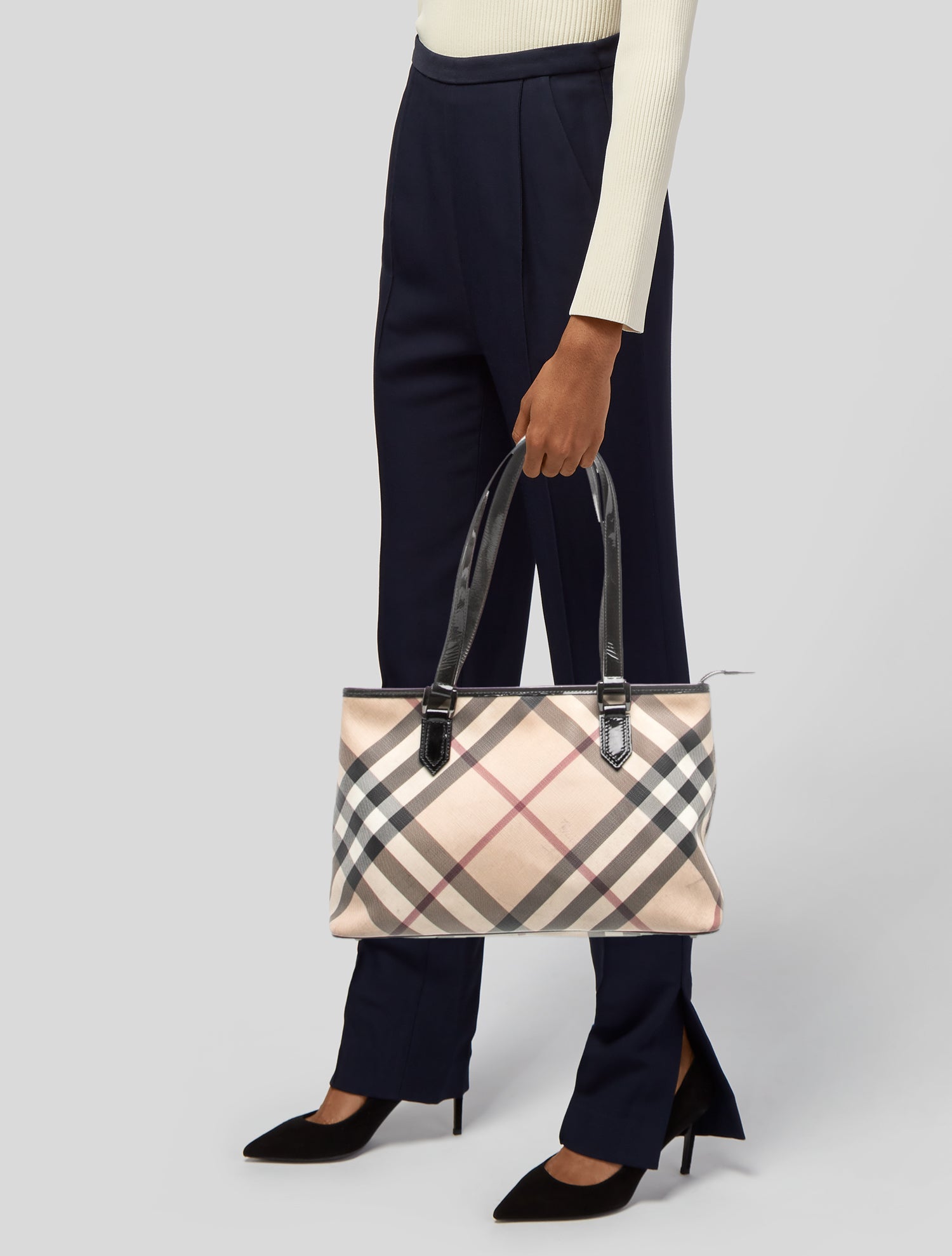 Burberry Super Nova Check Shoulder Bag - Neutrals Shoulder Bags
