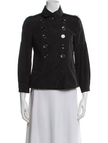 Pre-owned Burberry Virgin Wool Biker Jacket In Black