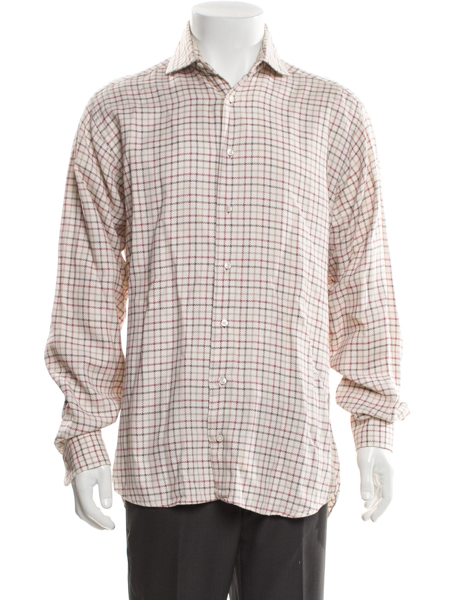 Burberry London Plaid Print Long Sleeve Shirt