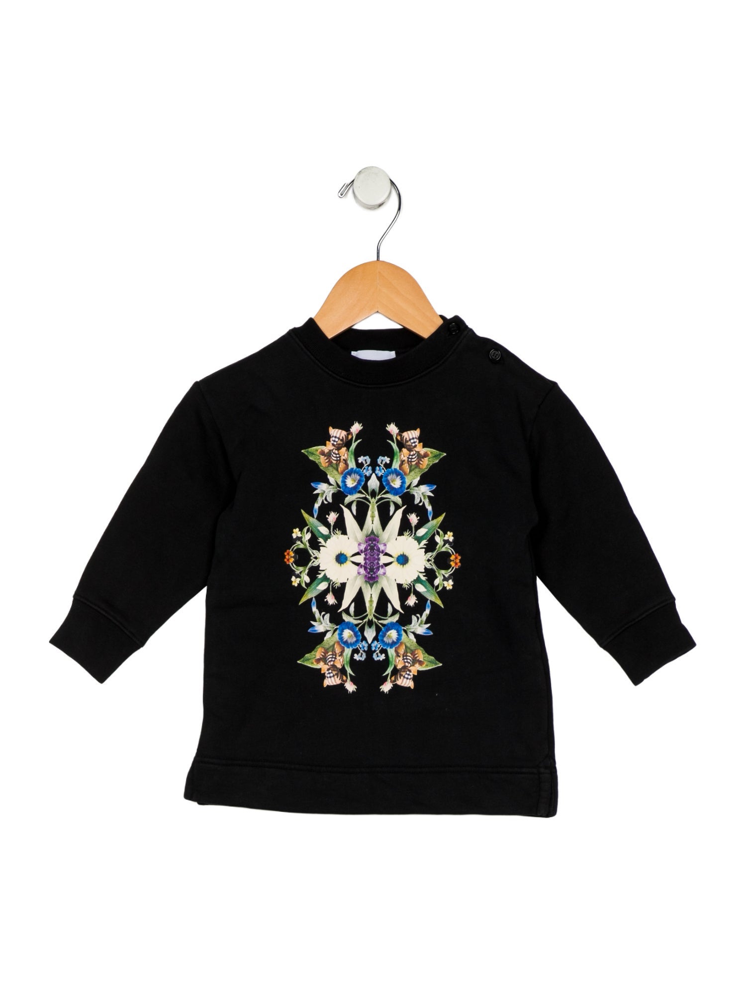 Burberry Cotton black and multicolor patterned graphic sweatshirt