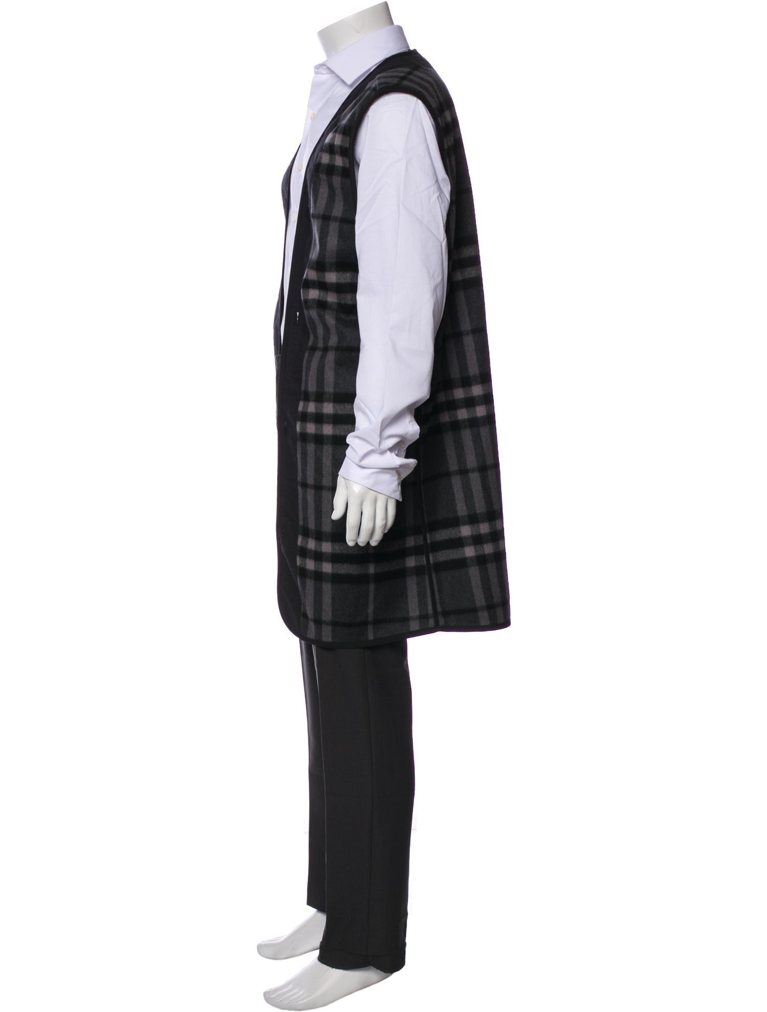Burberry London Wool Plaid Print Vest