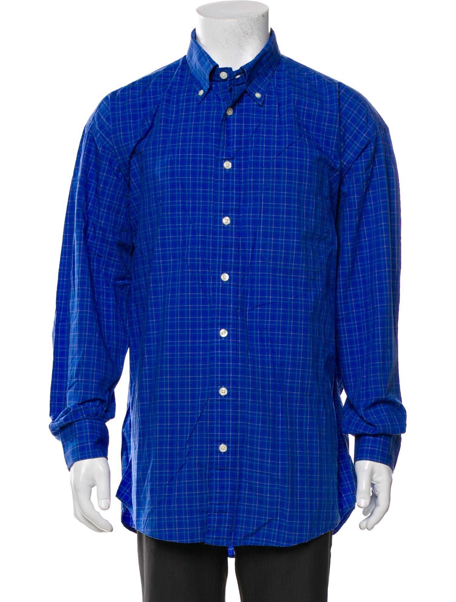 Burberry London Plaid Print Long Sleeve Shirt