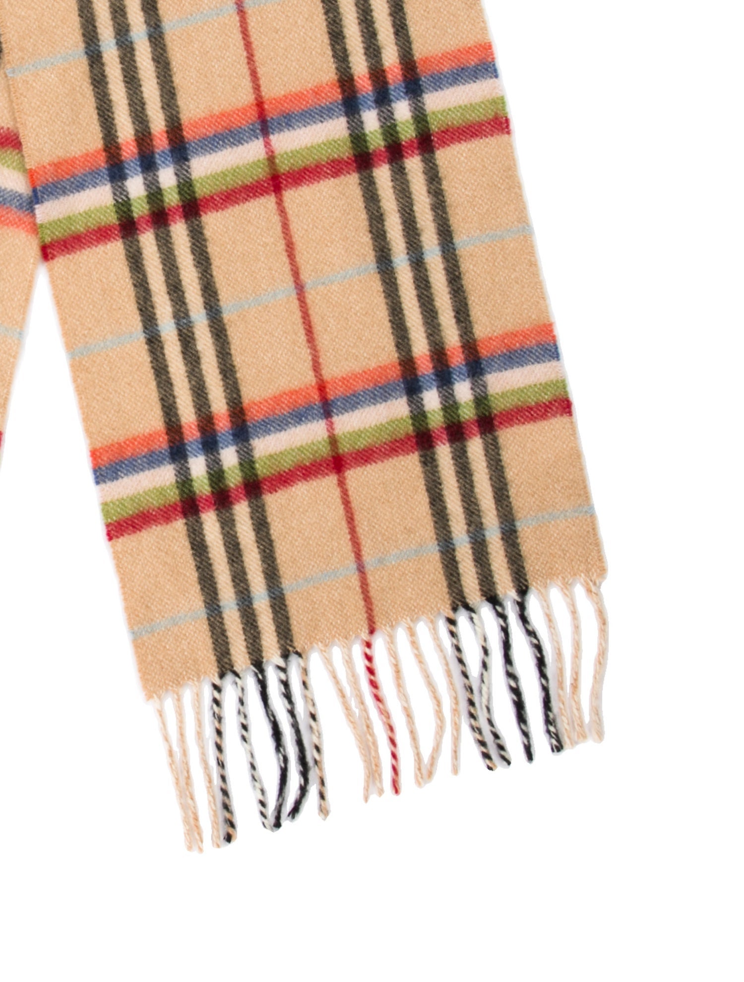 Burberry London Cashmere Plaid Print Scarf