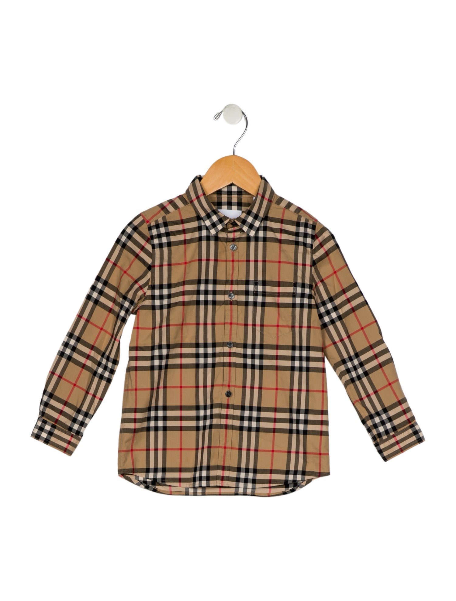 Burberry Cotton neutral and multicolor patterned button up long sleeve shirt