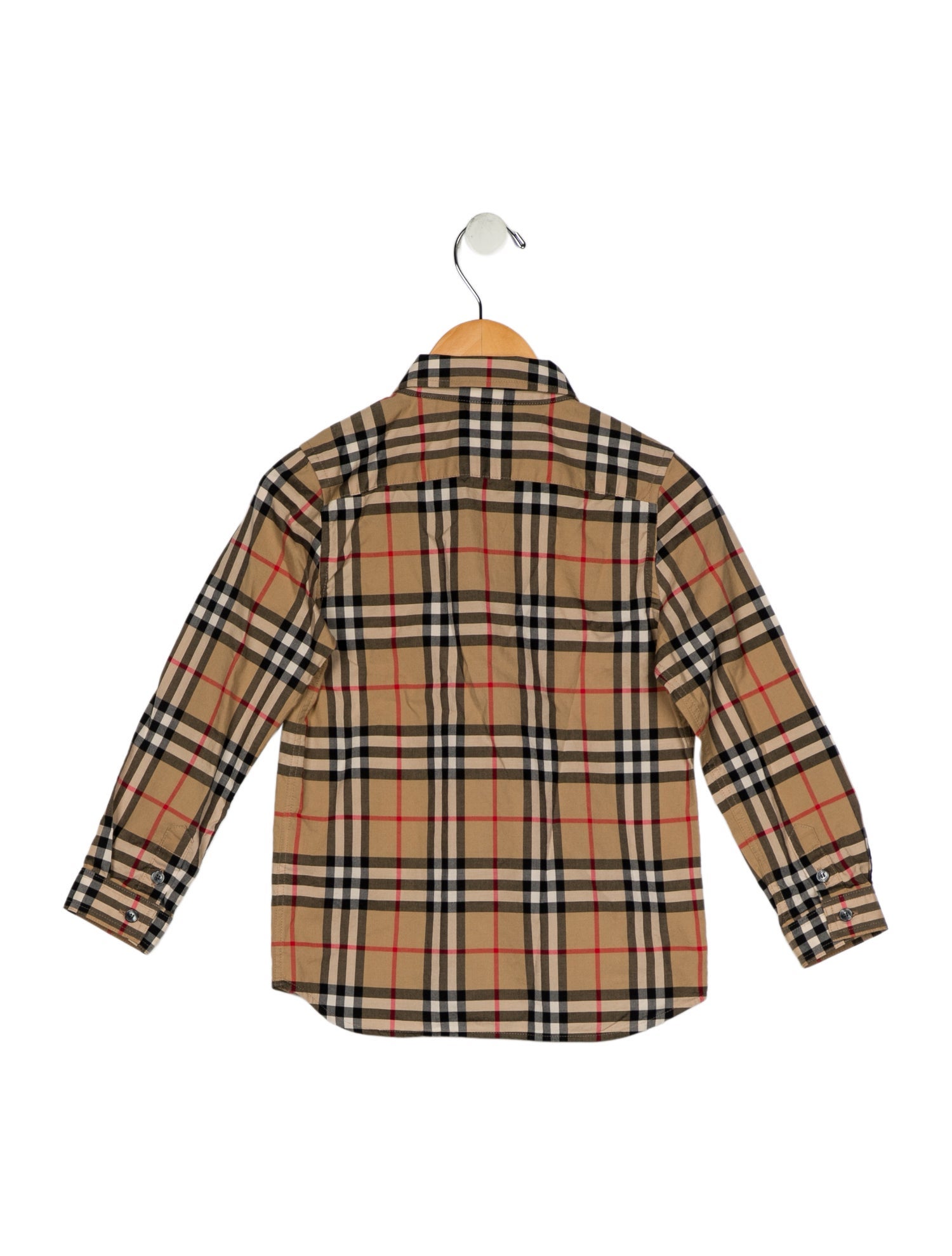 Burberry Cotton neutral and multicolor patterned button up long sleeve shirt