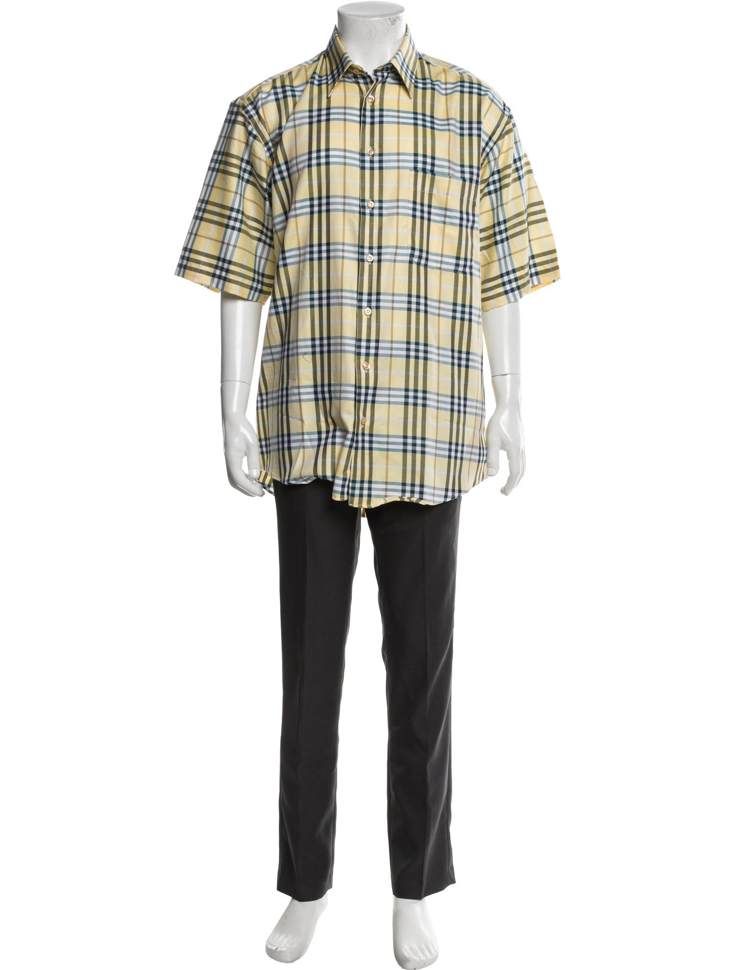 Burberry London Plaid Print Short Sleeve Shirt
