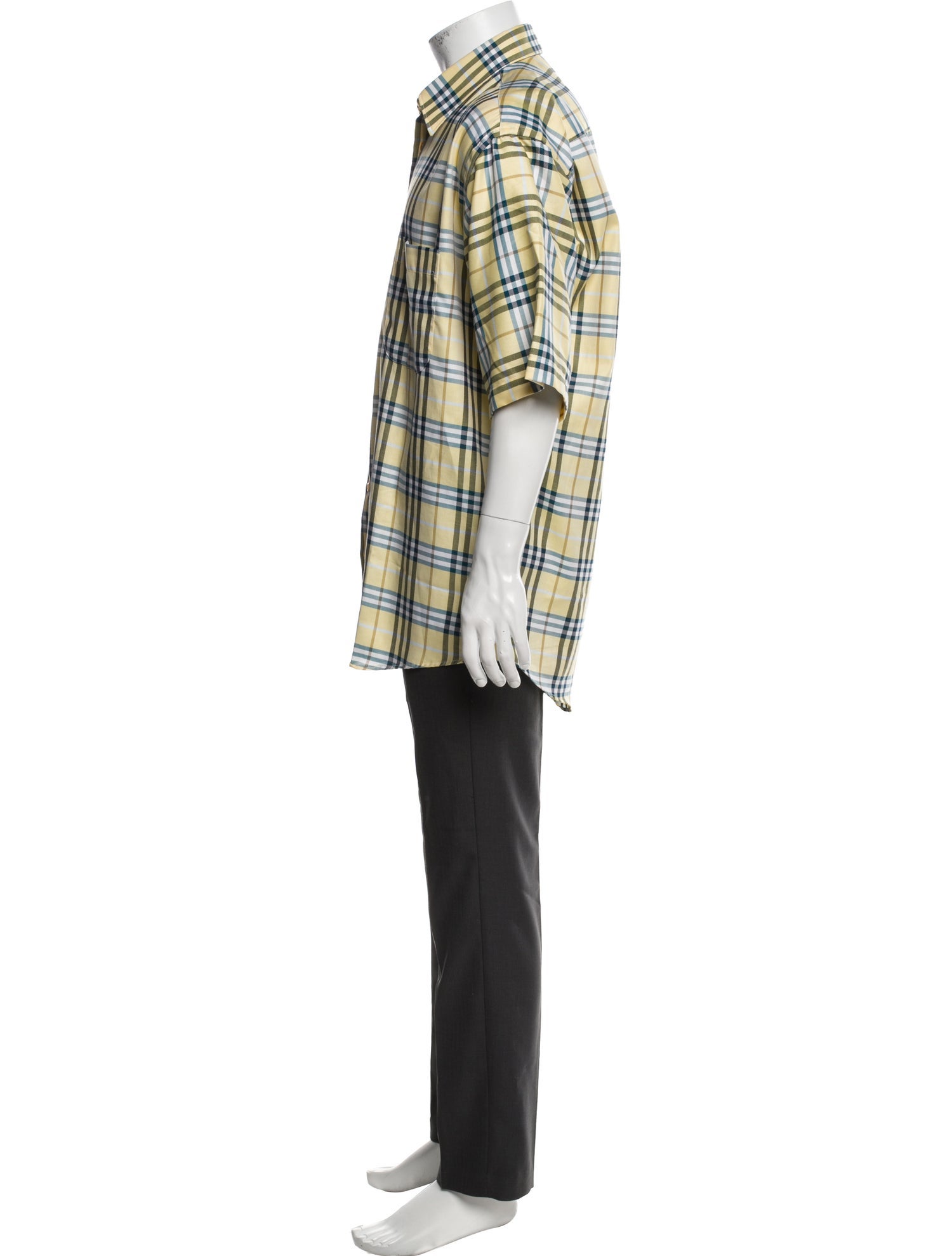 Burberry London Plaid Print Short Sleeve Shirt