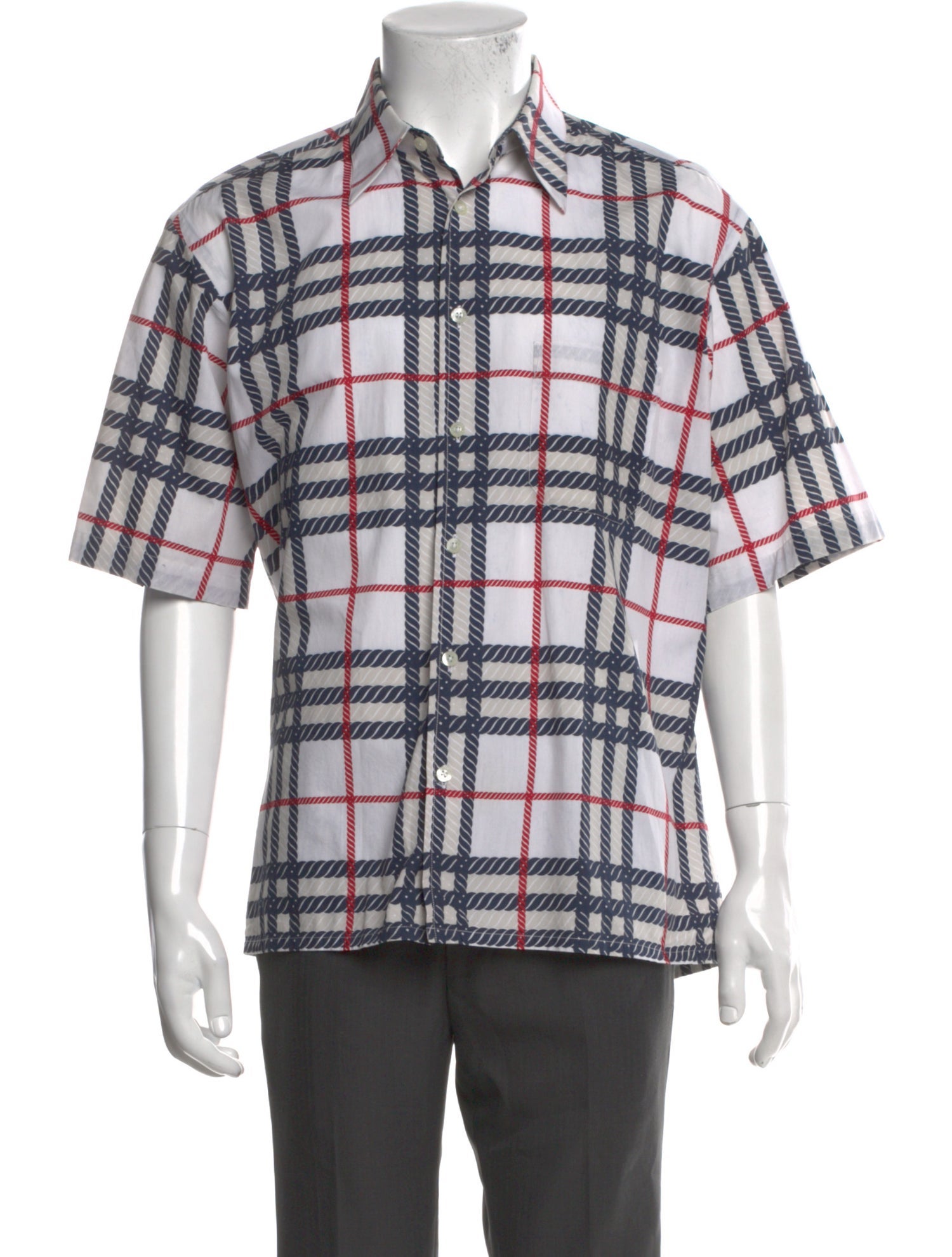 Burberry London Plaid Print Short Sleeve Shirt