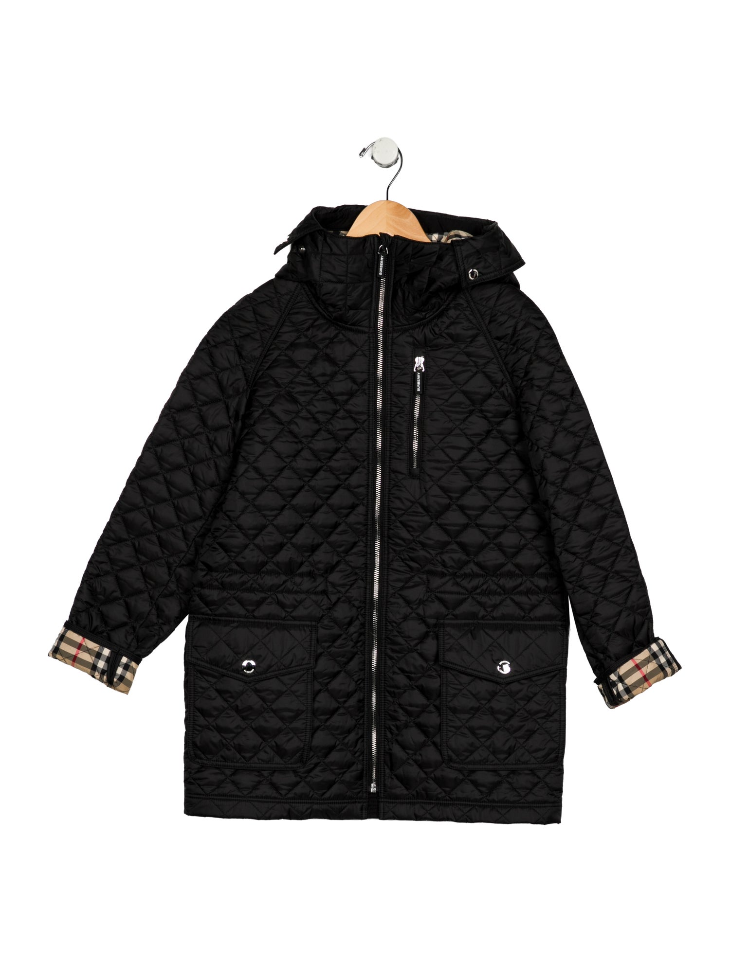 Burberry Black quilted causal jacket with zip closure