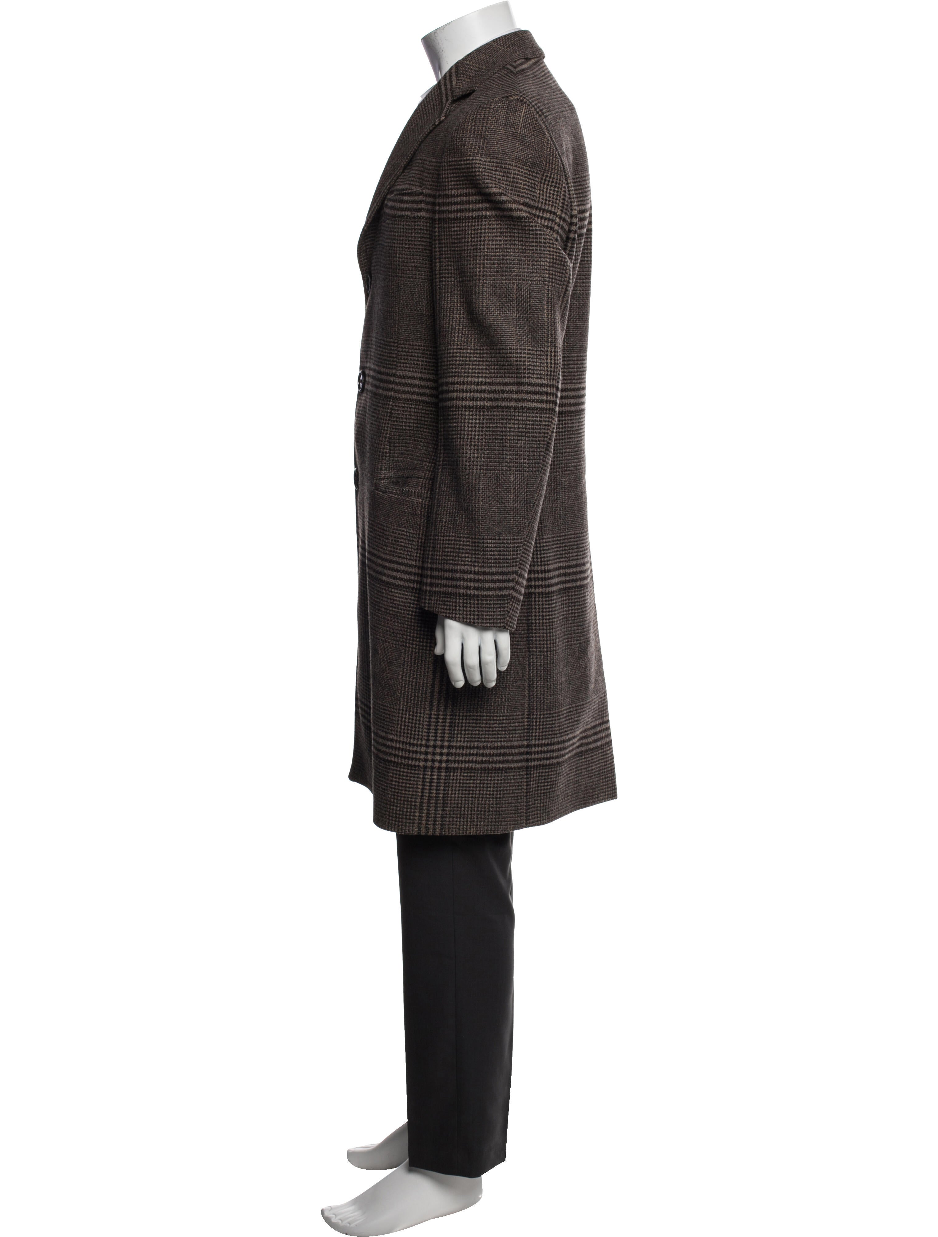 Burberry London Lambswool Houndstooth Print Overcoat