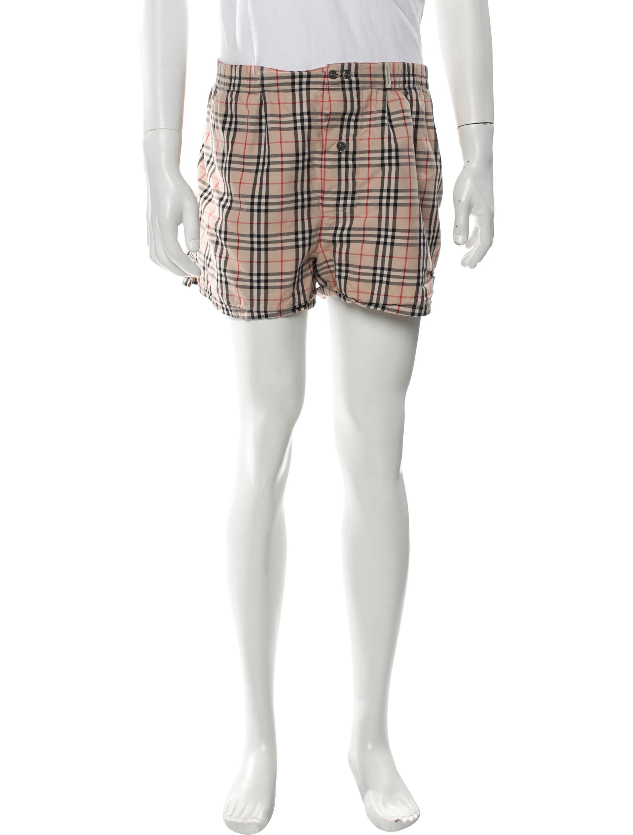 Burberry House Check Pattern Flat Front Shorts