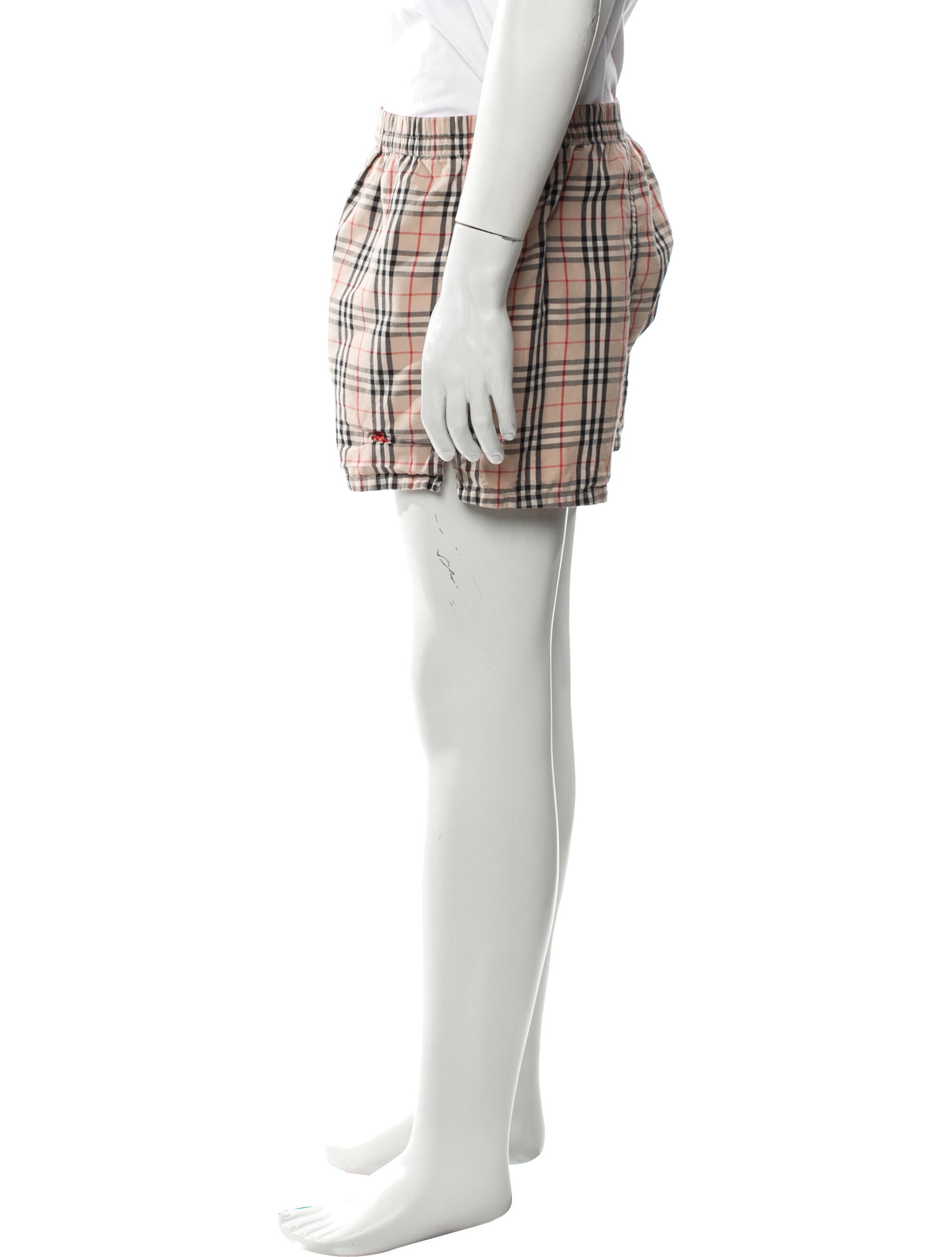 Burberry House Check Pattern Flat Front Shorts