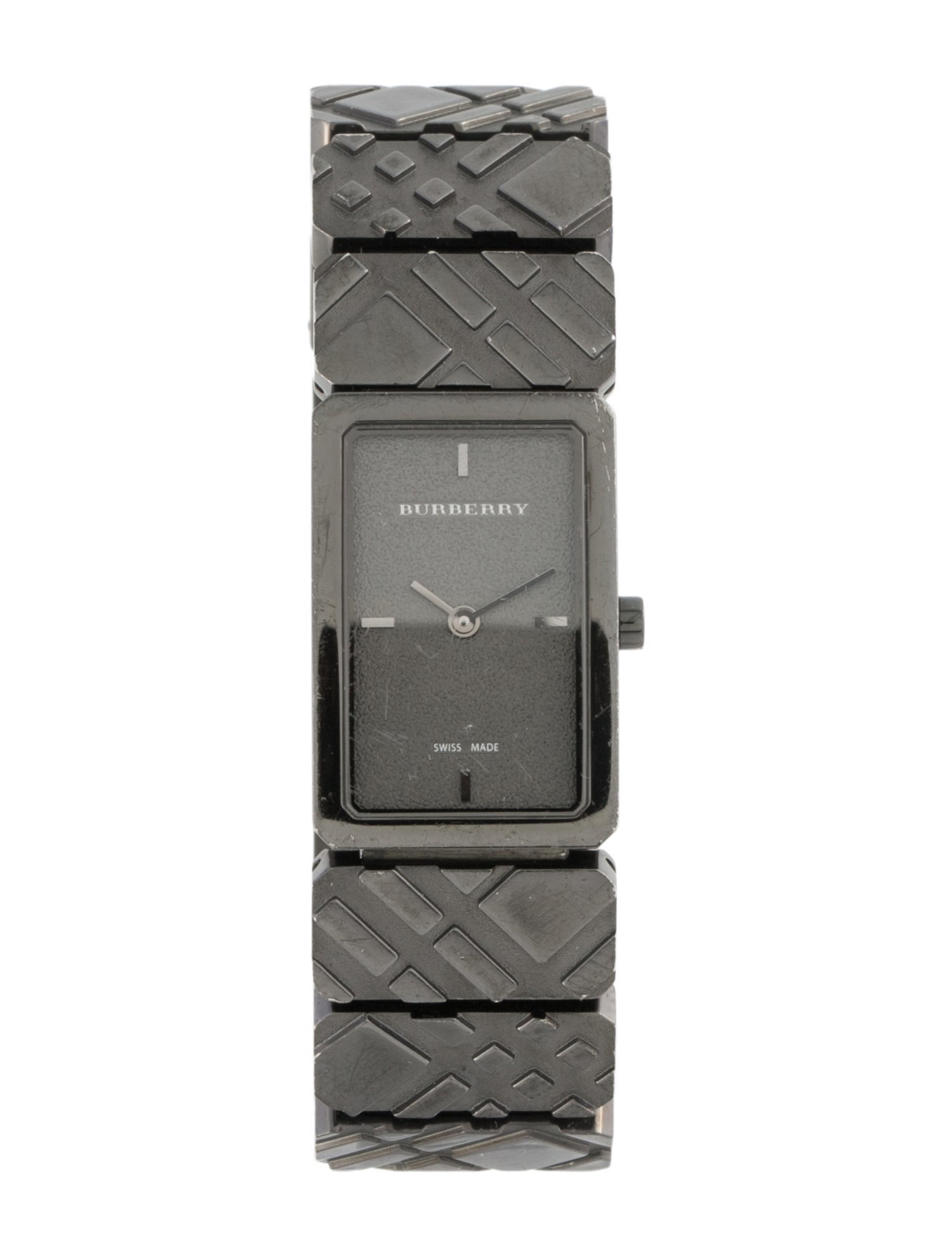 Burberry Check Engraved Watch
