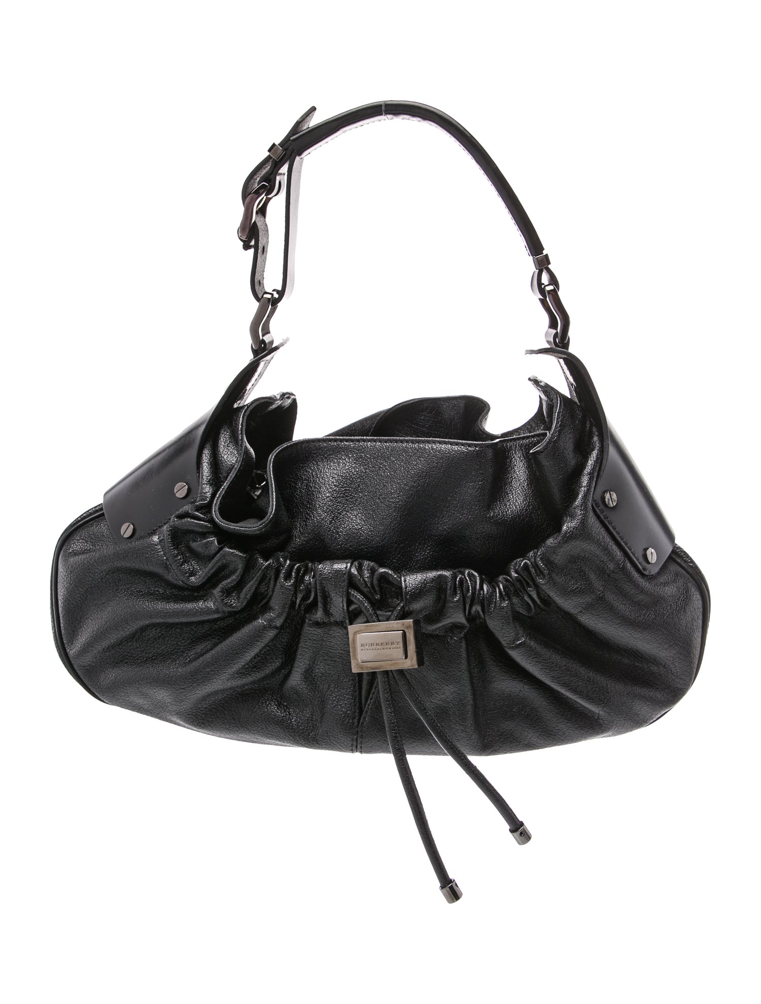 Burberry Leather Top Handle Bag - Black Handle Bags, Handbags