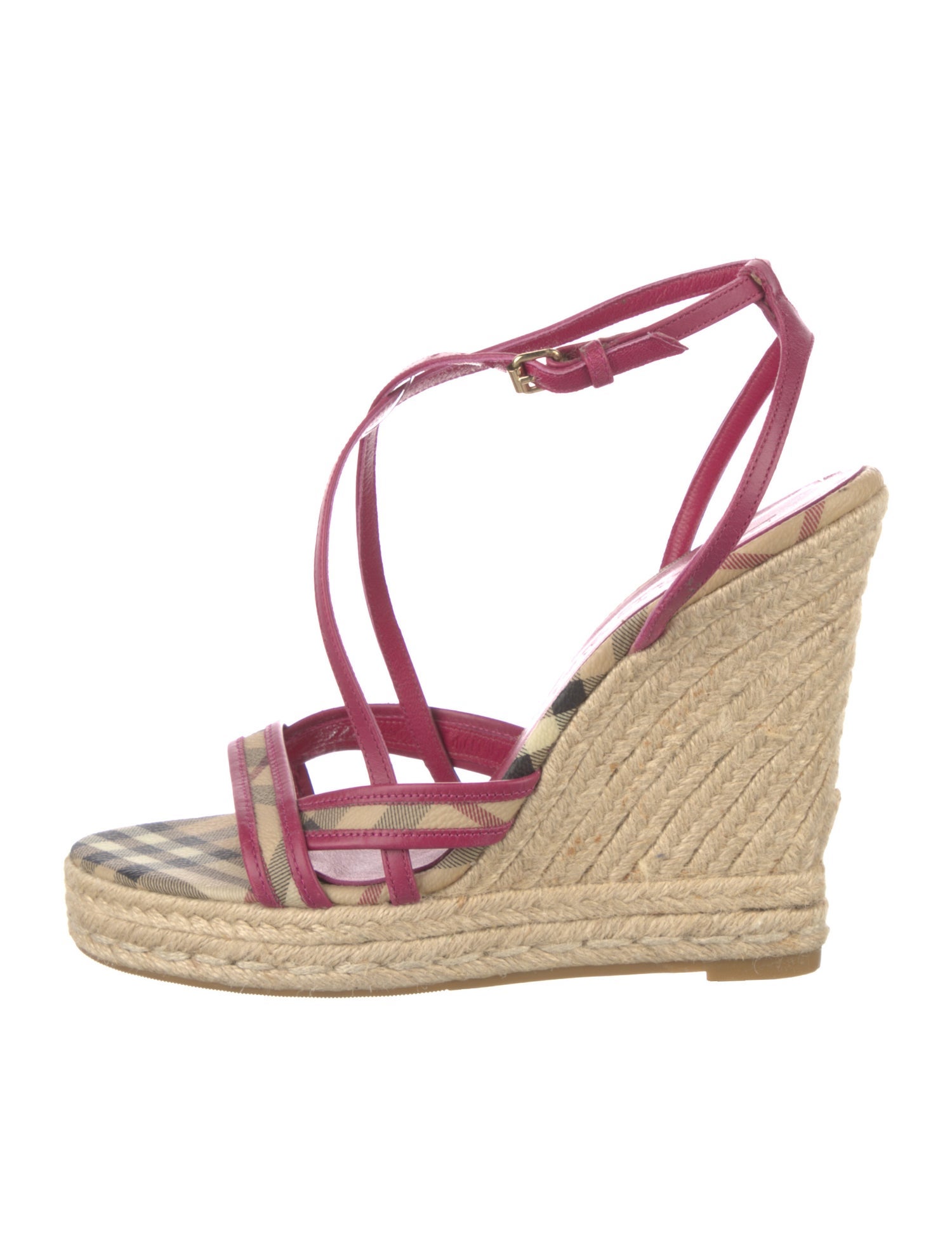 Burberry Nova Check Pattern Leather Espadrilles