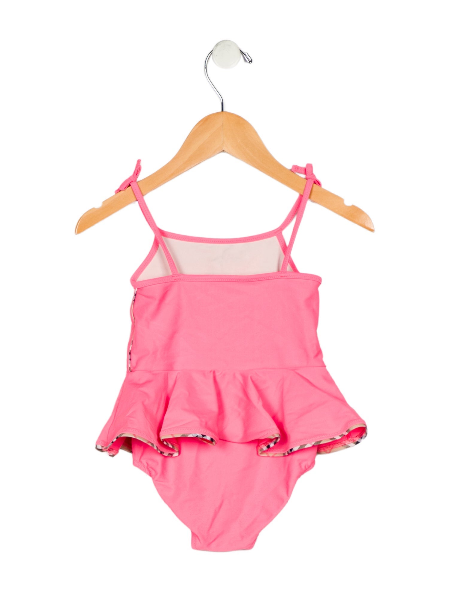 Burberry Pink one piece swimsuit with neutral trim