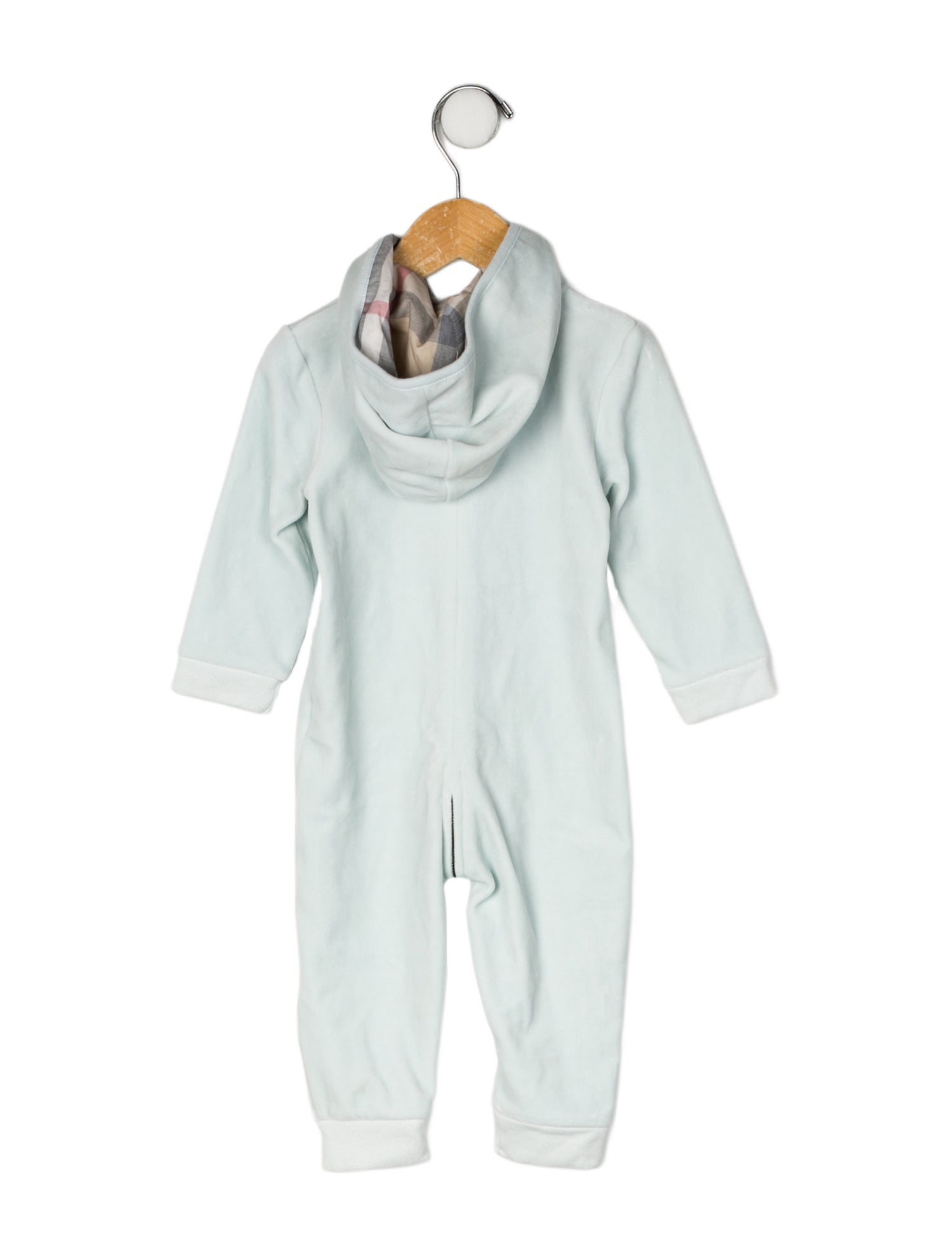 Burberry Solid Check Trim One Piece Onesie