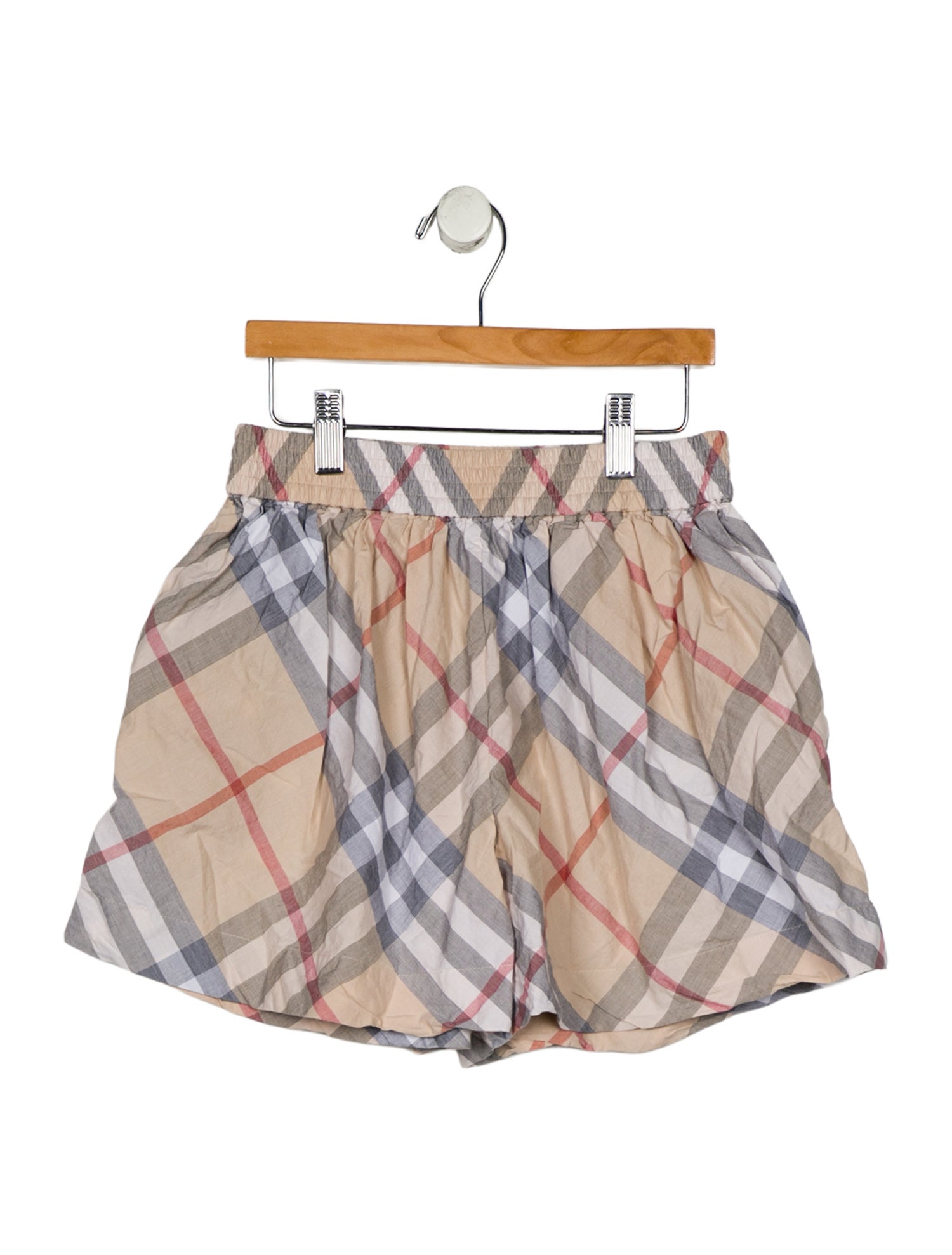 Burberry Cotton neutral and multicolor patterned shorts with elastic waist